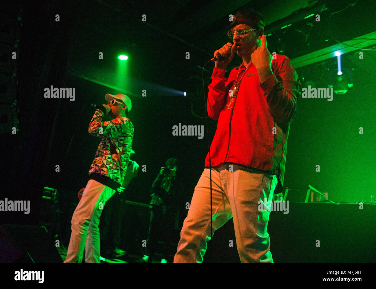 10 March 2018, Germany, Berlin The singer Hustensaft Juengling (L) (lit. Cough Syrup Youngster