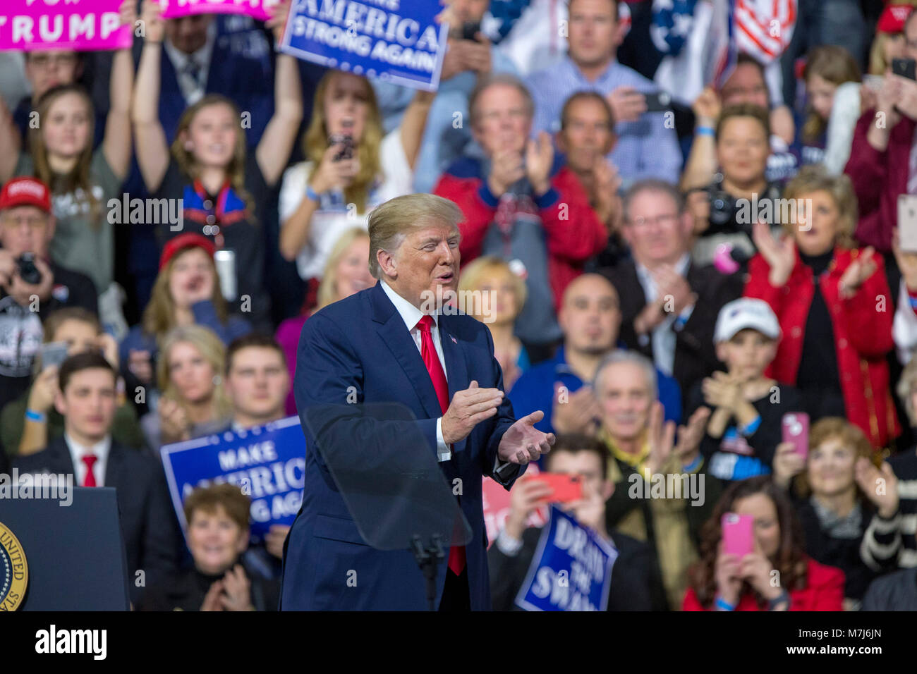 United States President Donald J. Trump claps during a Make America ...