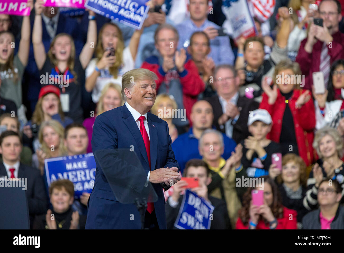 United States President Donald J. Trump claps during a Make America ...