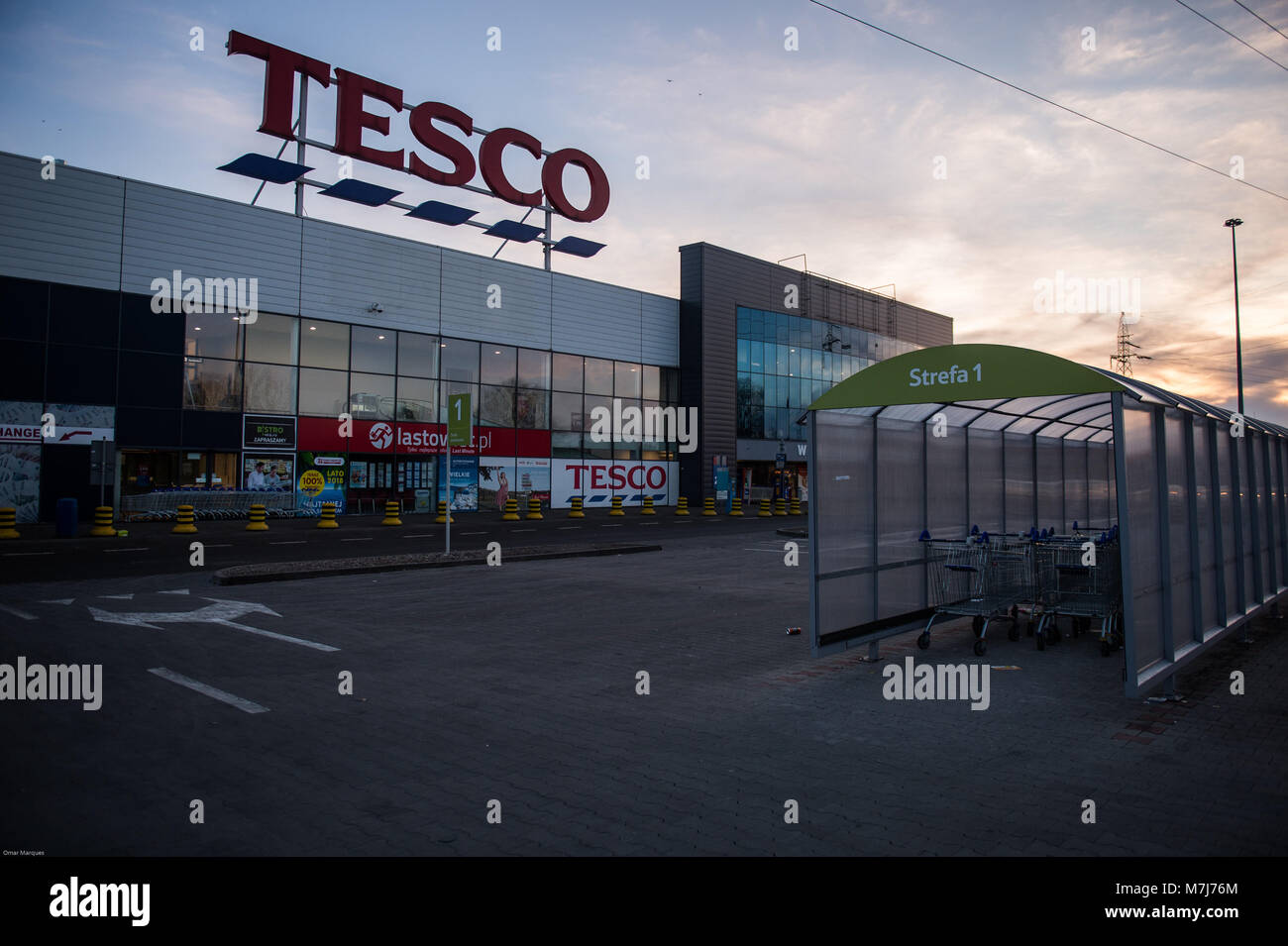 Krakow, Poland. 11th Mar, 2018. Tesco supermarket seen closed as the Stock  Photo - Alamy