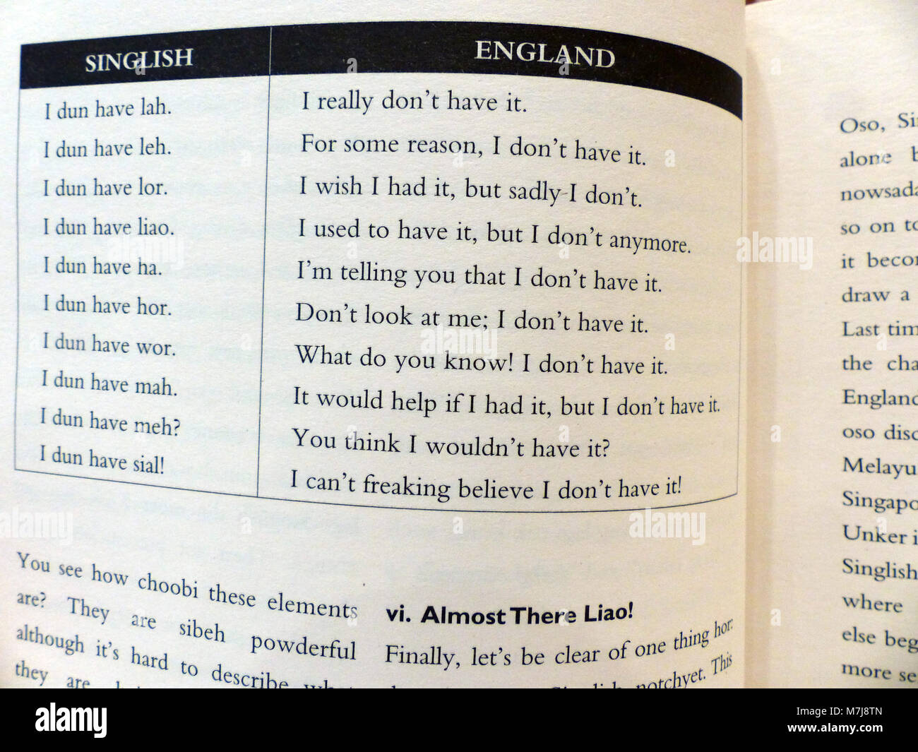 04 January 18 Singapore Singapore A Singlish To English Translation In A Book Photo Zubaidah Abdul Jalil Dpa Stock Photo Alamy