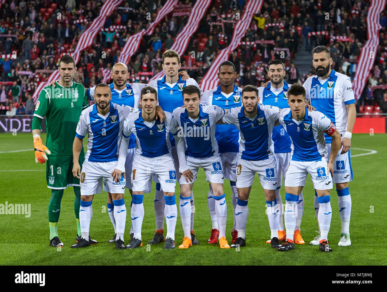 C.D Leganes during the Spanish La Liga soccer match between Athletic Club Bilbao and C.D Leganes at San Mames stadium, in Bilbao, northern Spain, Sunday, March, 11, 2018. Credit: Gtres Información más Comuniación on line, S.L./Alamy Live News Stock Photo