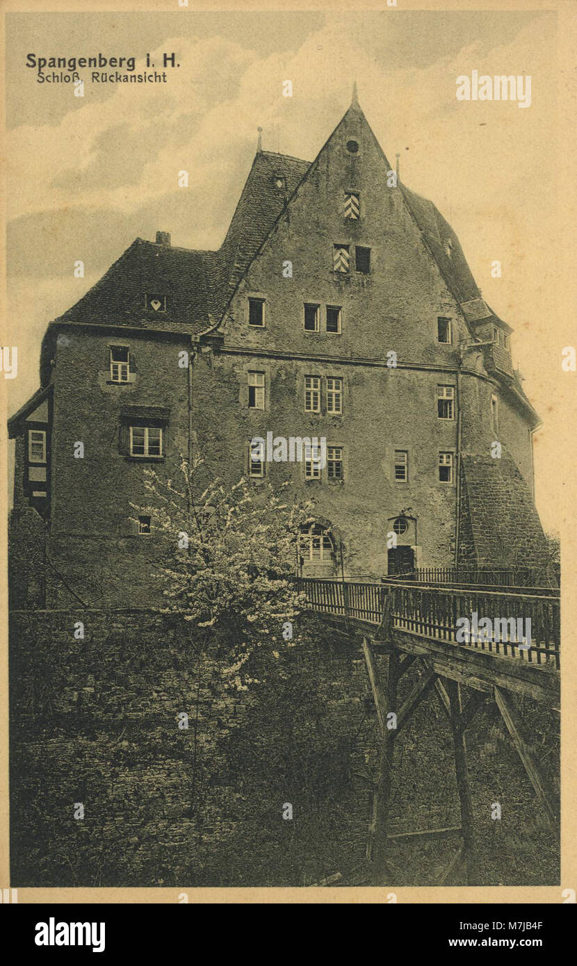 Spangenberg, Hessen - Schloss, Rückansicht (Zeno Ansichtskarten) Stock Photo