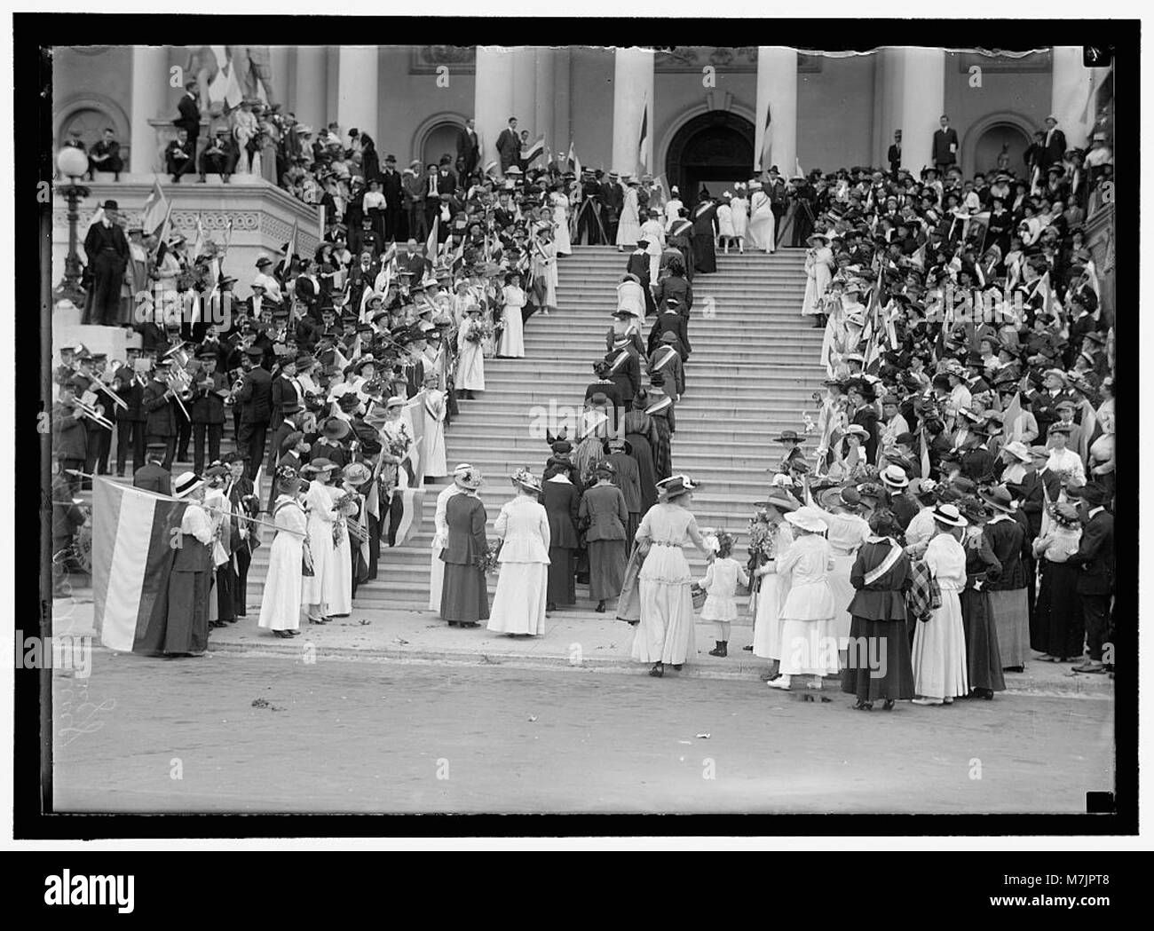A historical photo showing the movement for women's suffrage at the U.S ...