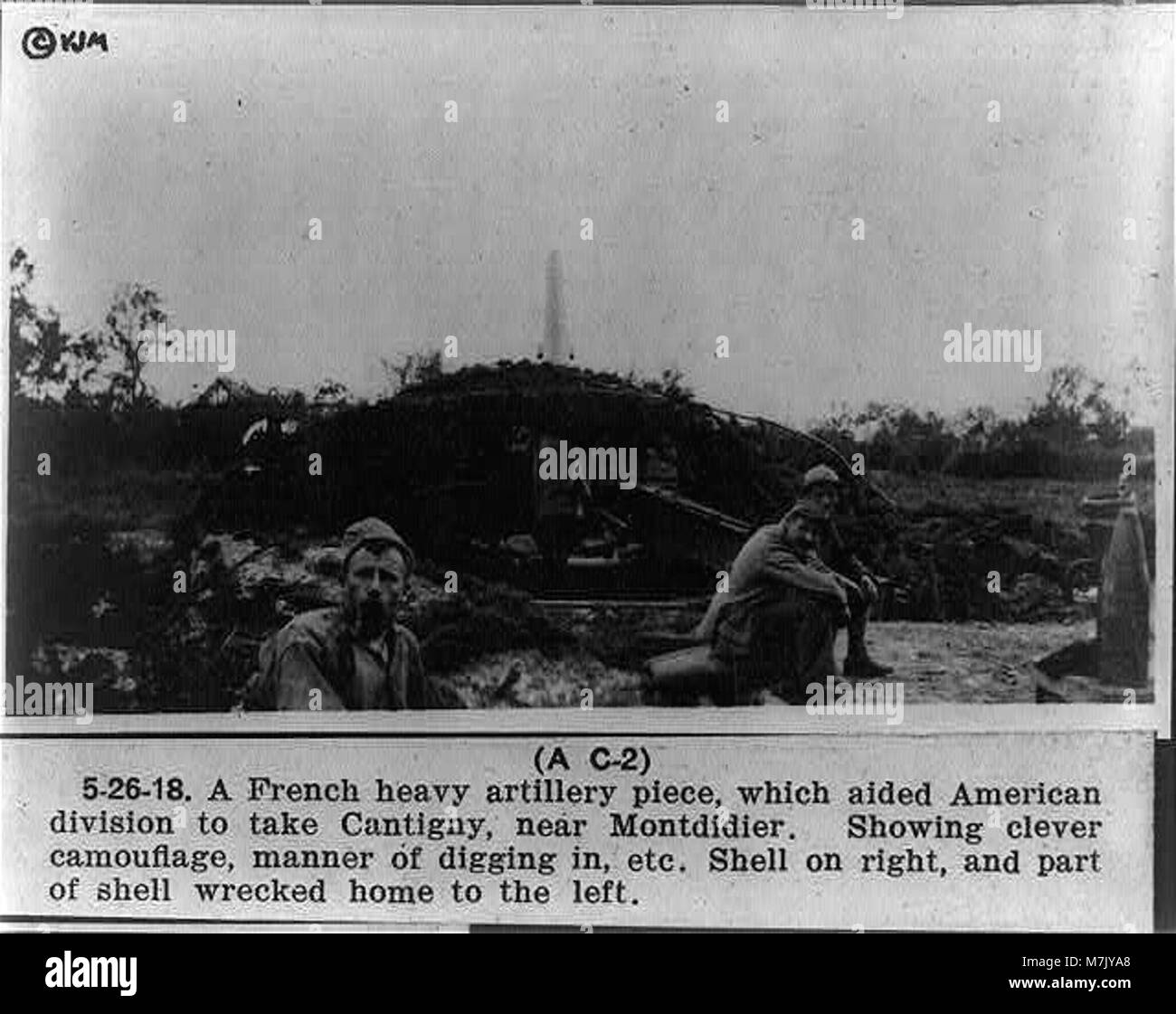 A French heavy artillery piece, which aided American division to take