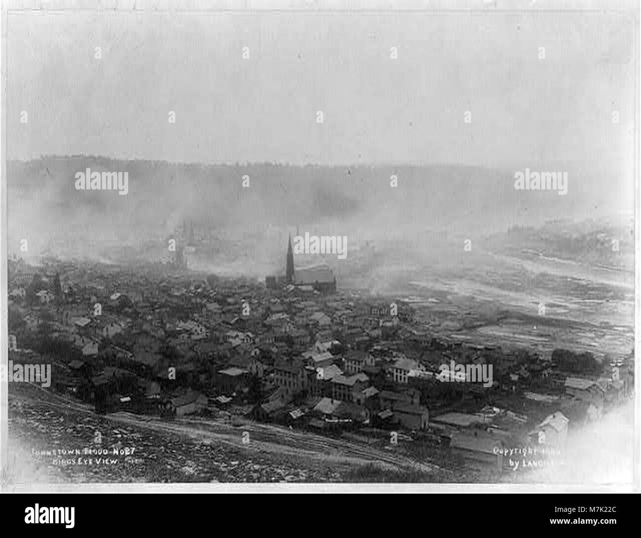 Bird'seye view of Johnstown, Pa., after flood LCCN2002707125 Stock