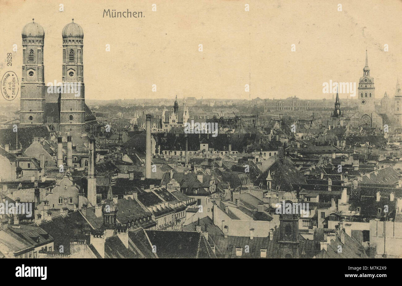 München, Bayern - Stadtansicht (Zeno Ansichtskarten) Stock Photo