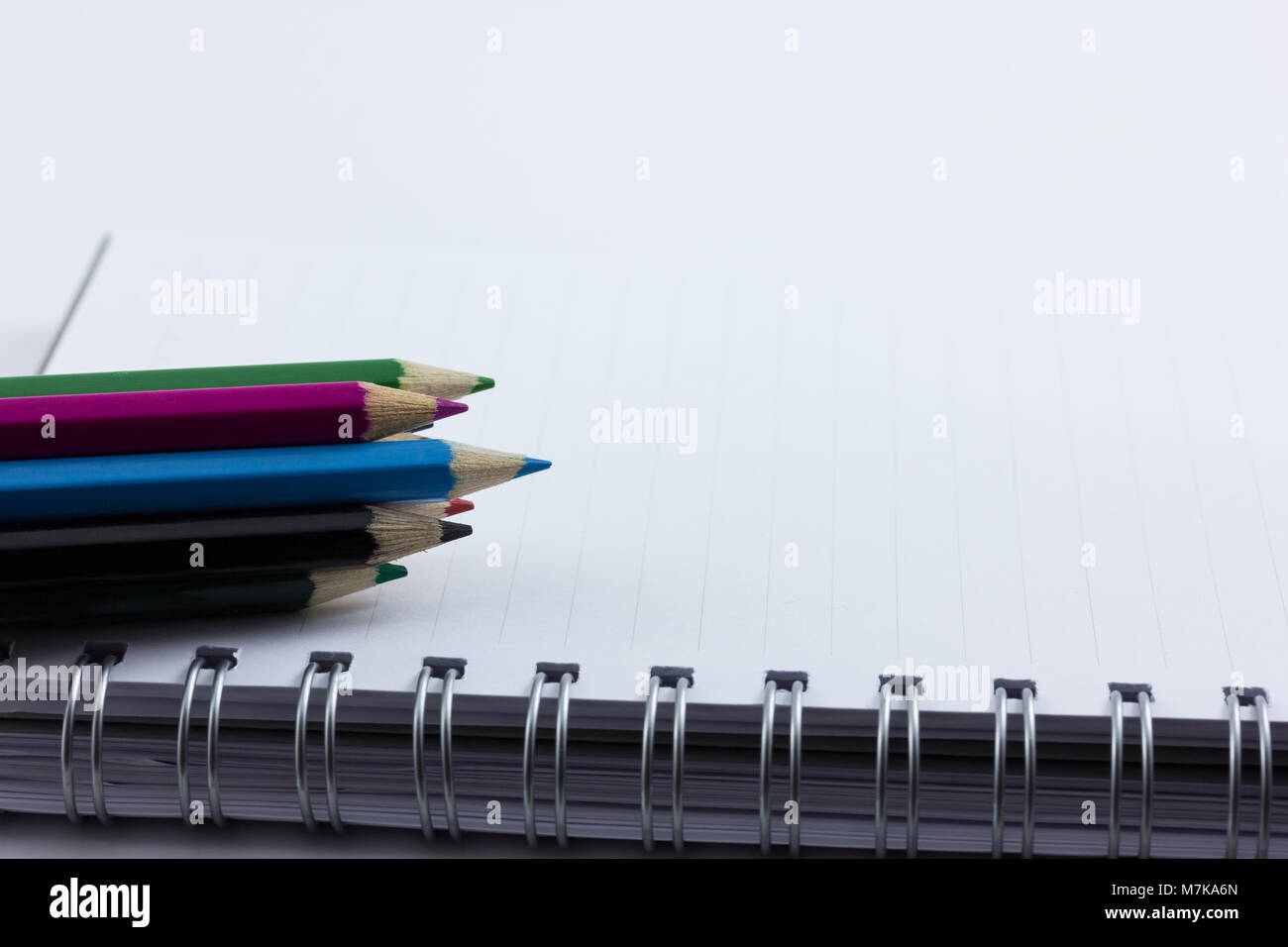 Art Sketchpad Colored Pencils Stock Photo - Image of blank, showing:  23697008