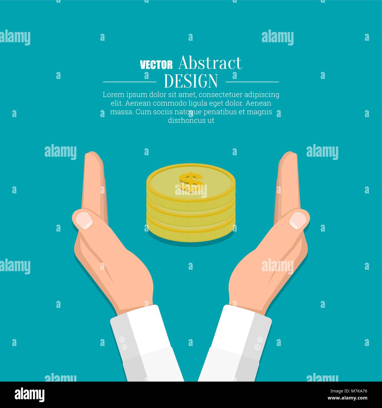 Concept of insurance of money. Investments and banking. A vector illustration in flat style. Stock Vector
