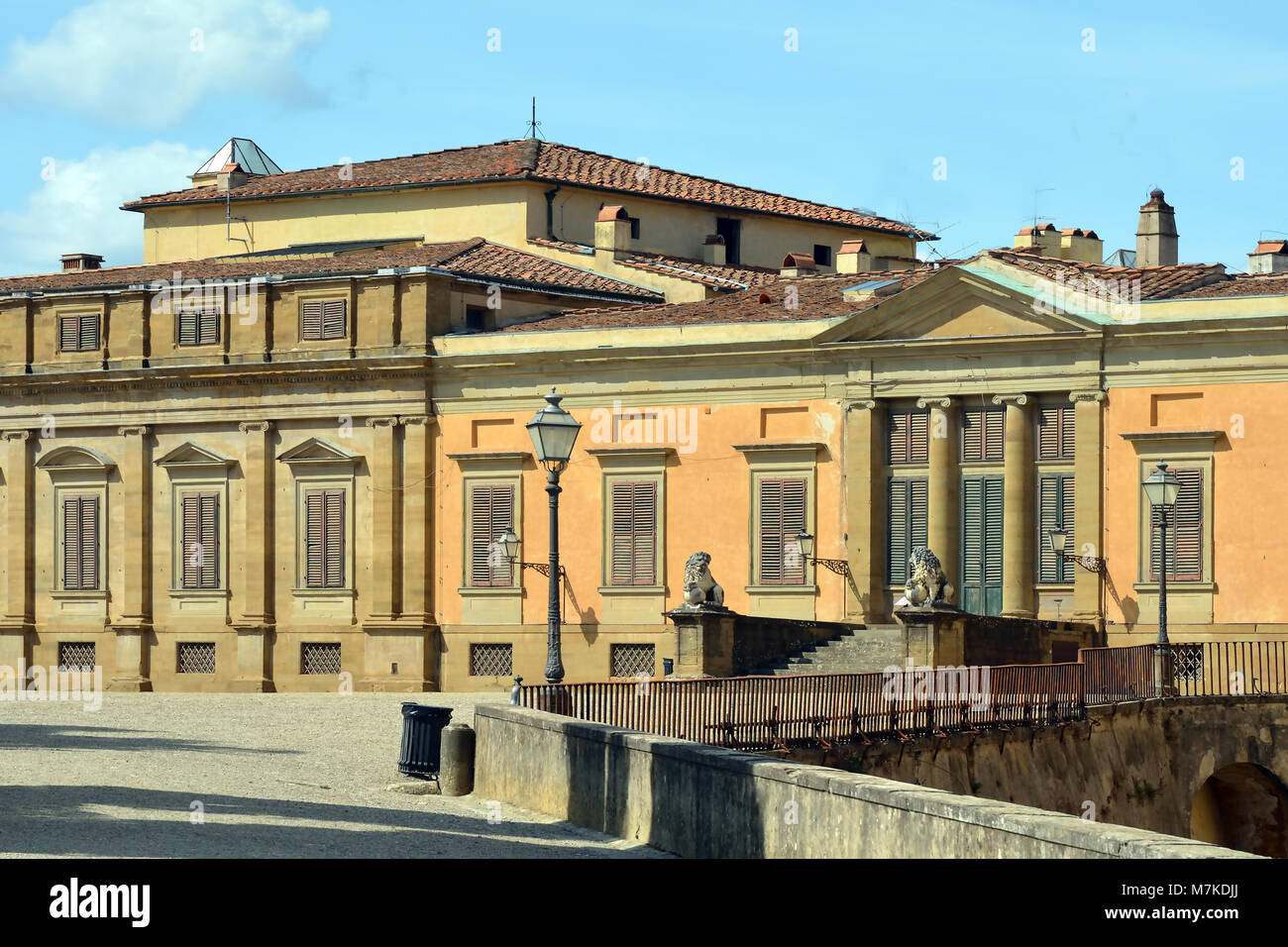 Palazzo Pitti of Florence in a partial view - Italy. Stock Photo