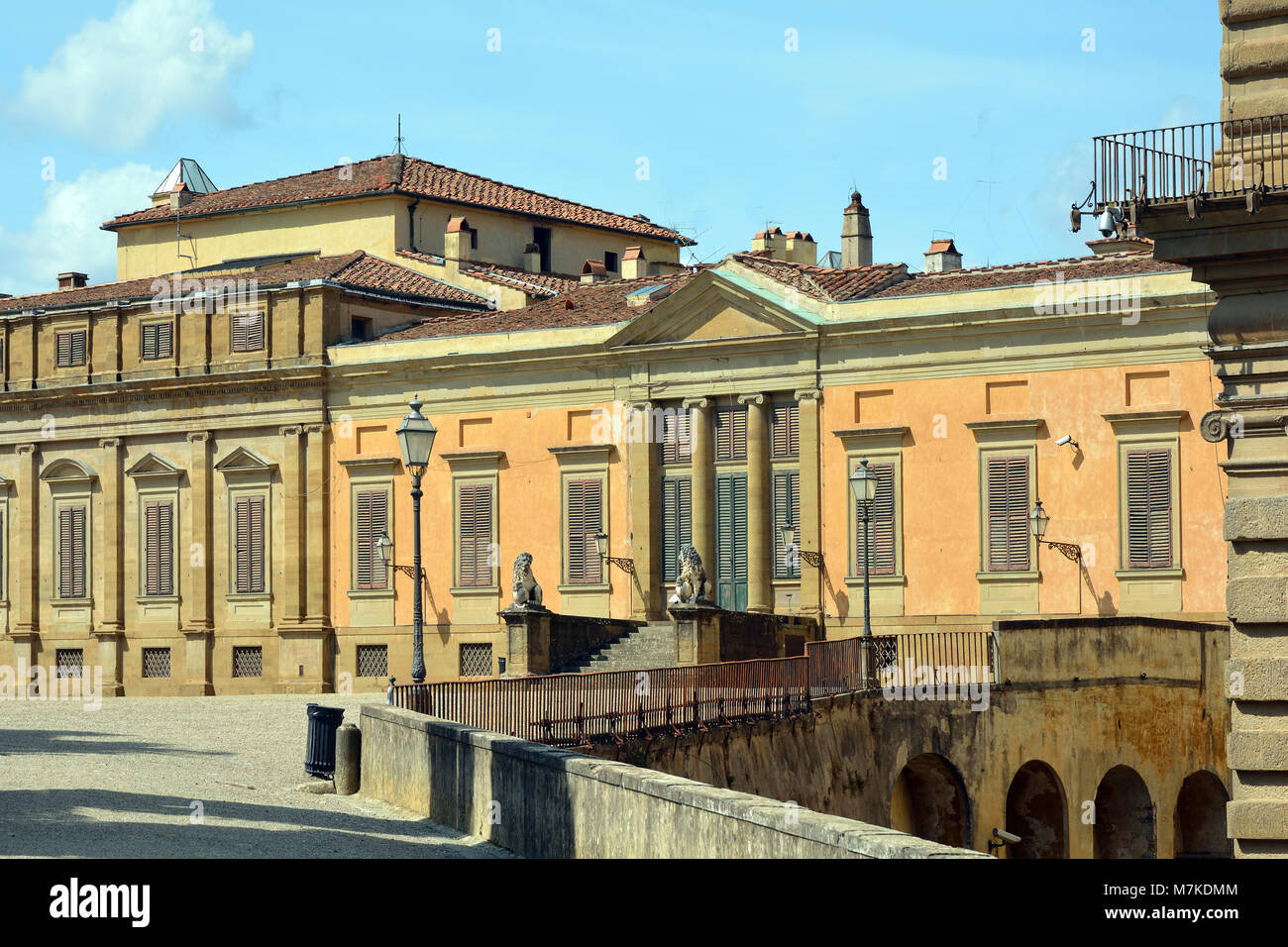 Palazzo Pitti of Florence in a partial view - Italy. Stock Photo
