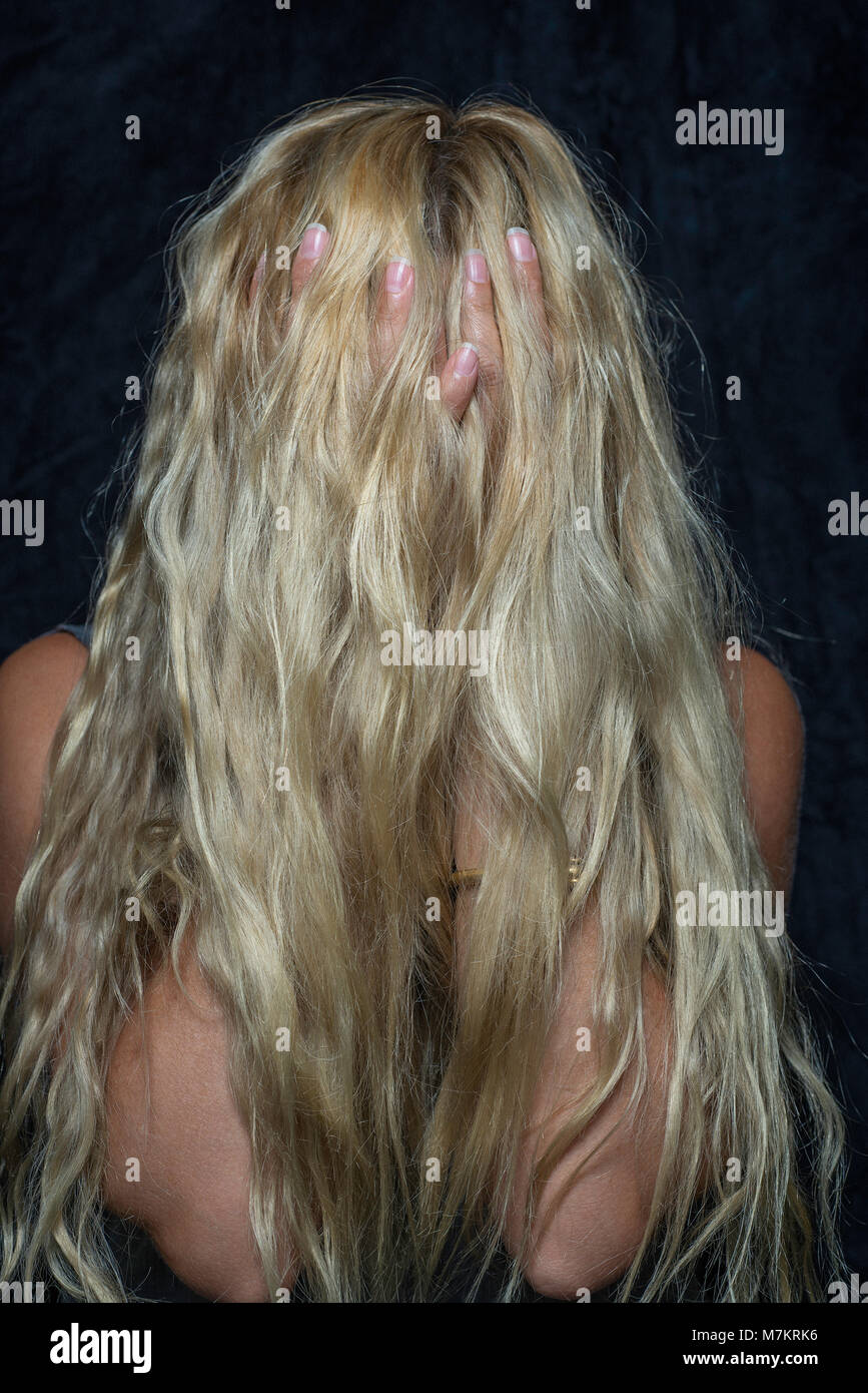 Woman long blonde hair lady hi-res stock photography and images - Alamy