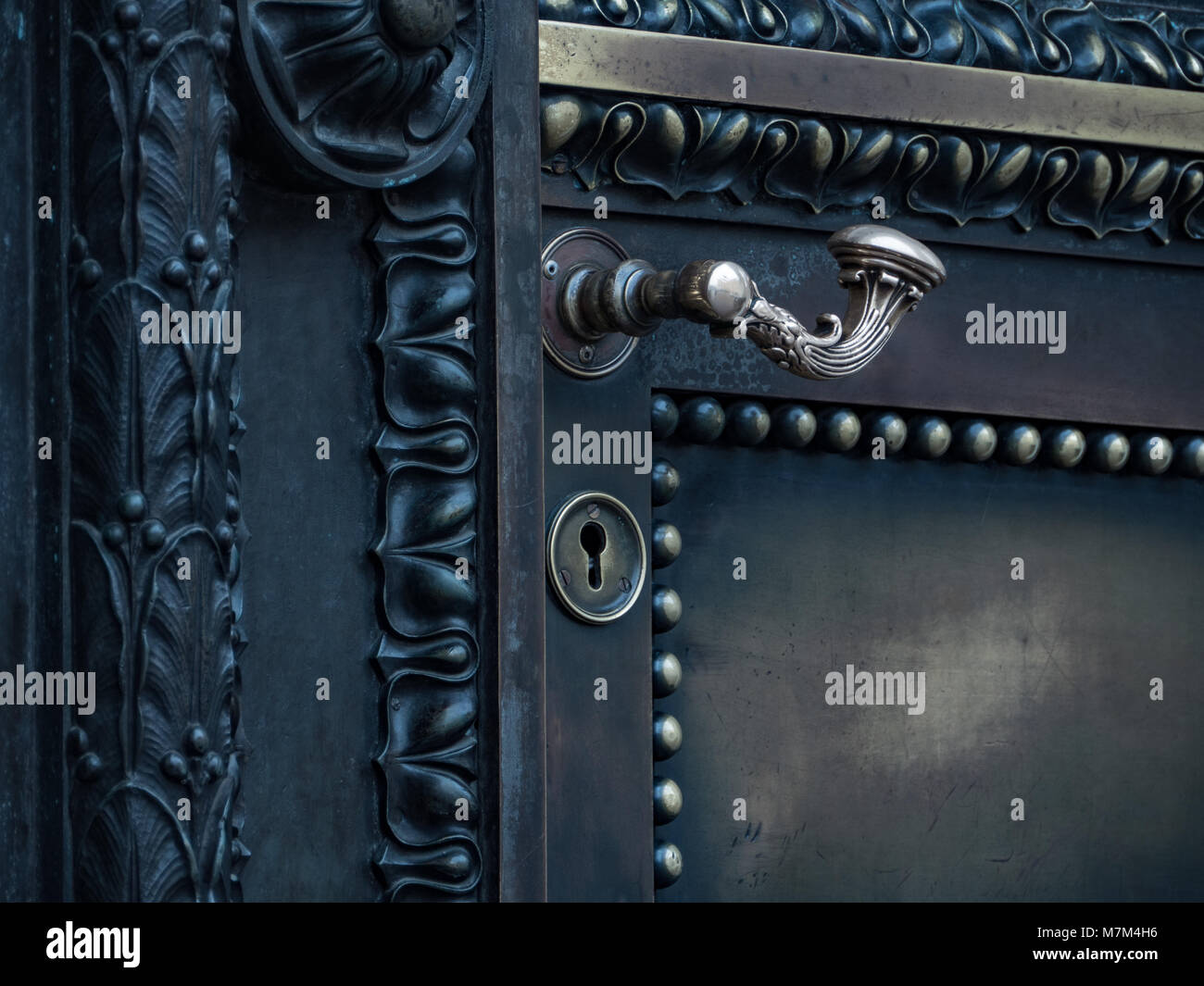 brass antique door with ornaments close Stock Photo Alamy