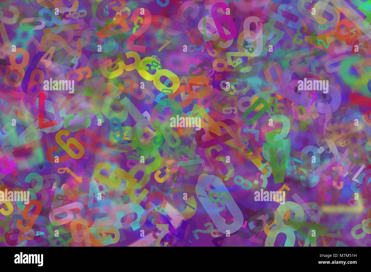 Colorful abstract texture with number from 0 to 9 for design background ...