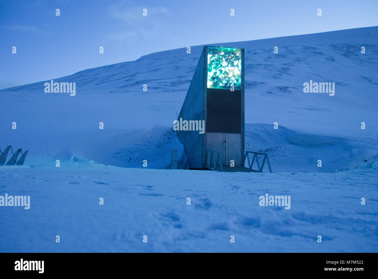 The Seed Vault represents the world’s largest collection of crop diversity in is located deep inside a mountain on the Svalbard archipelgo. Stock Photo