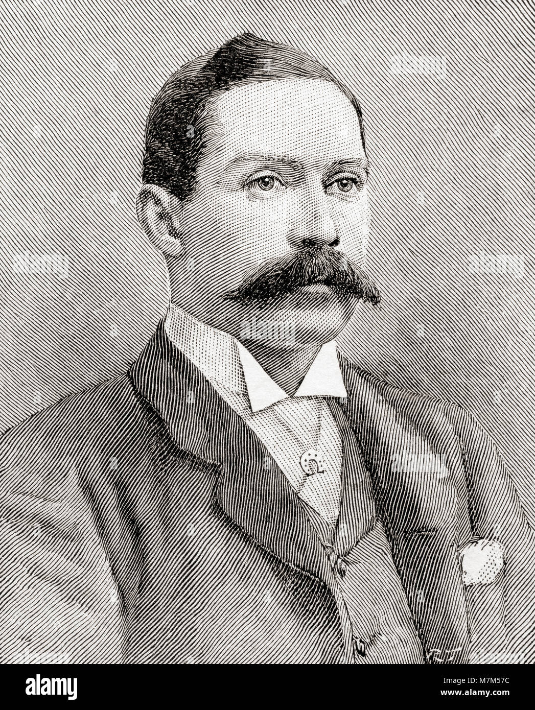 Andrew Ernest Stoddart, 1863 – 1915.  Sportsman who played international cricket and rugby union for England. From The Strand Magazine, published January to June, 1894. Stock Photo