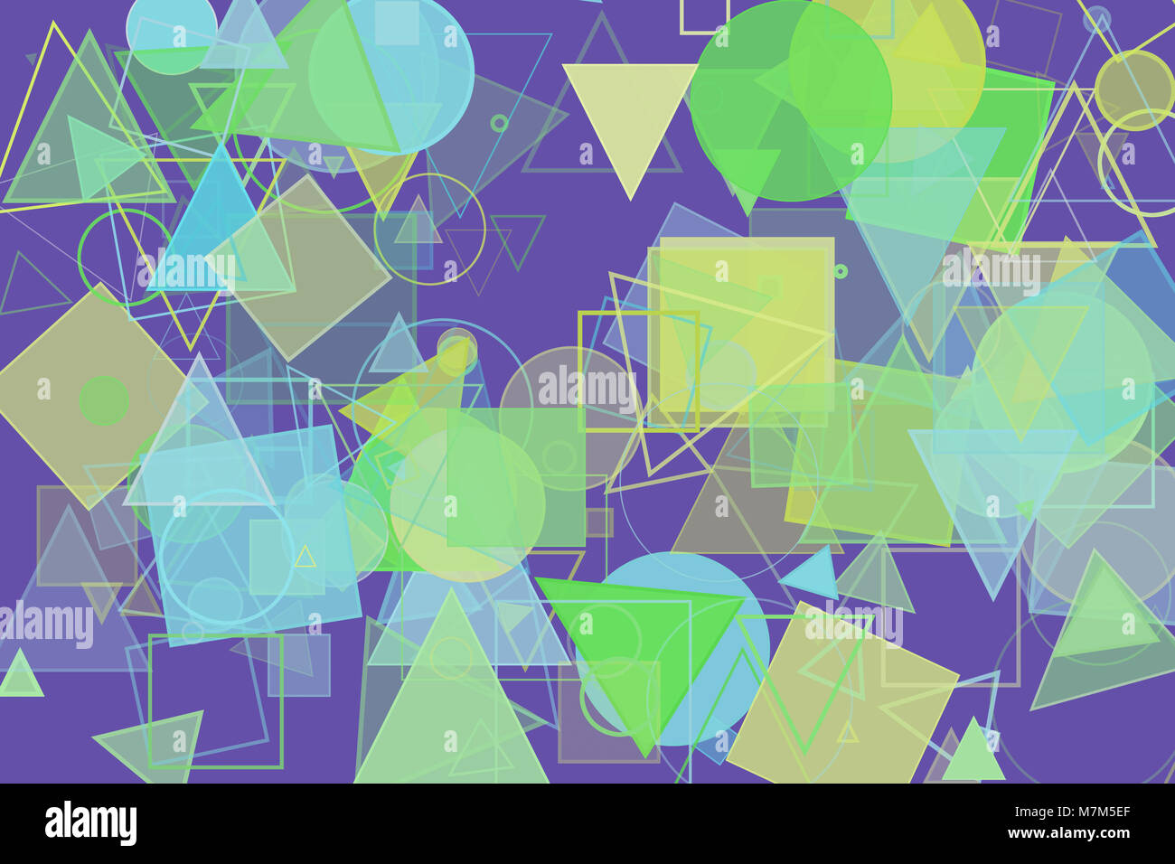 Random circle, square, rectangle & triangle shape, digital generative ...