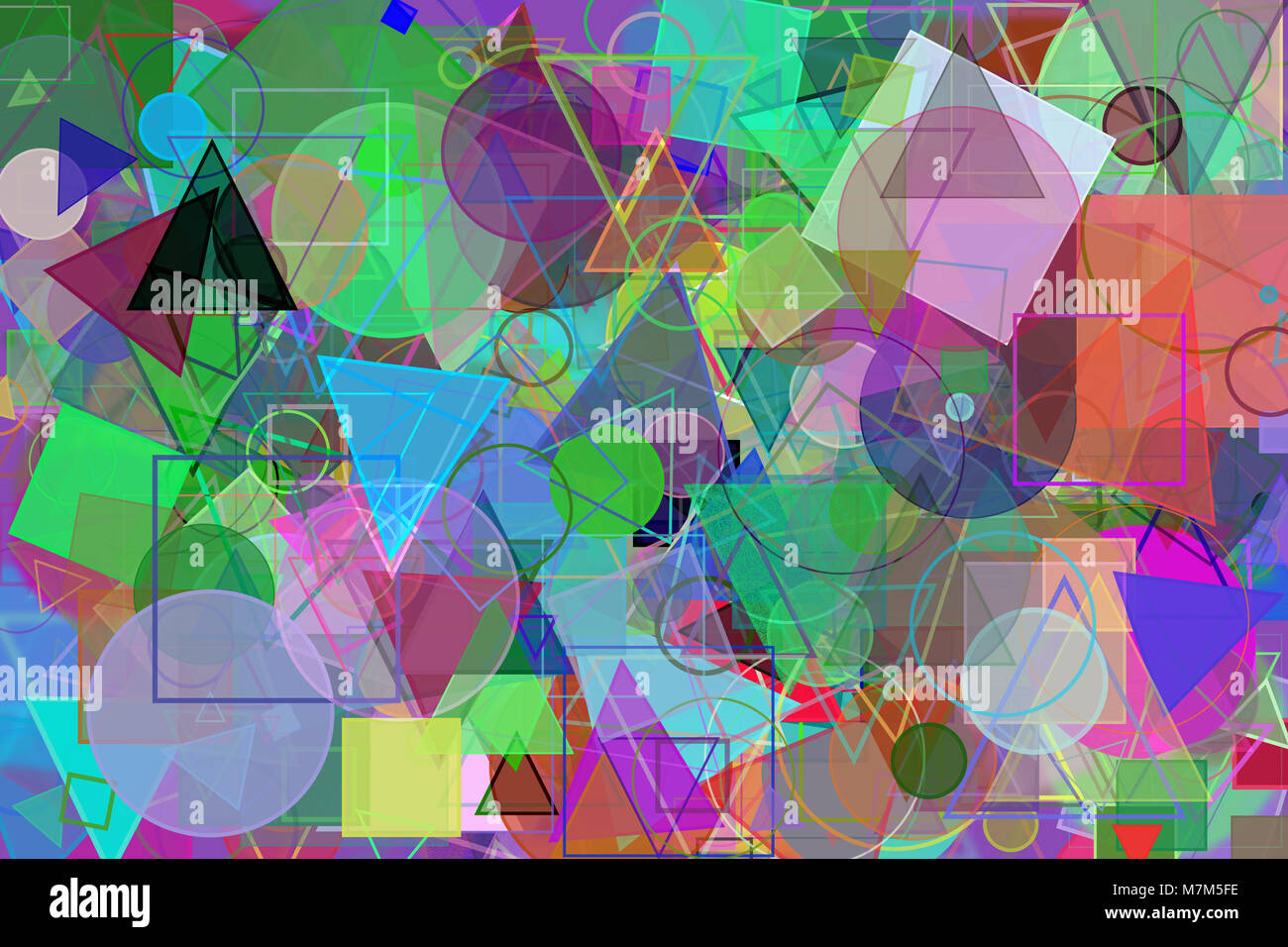 Random circle, square, rectangle & triangle shape, digital generative ...