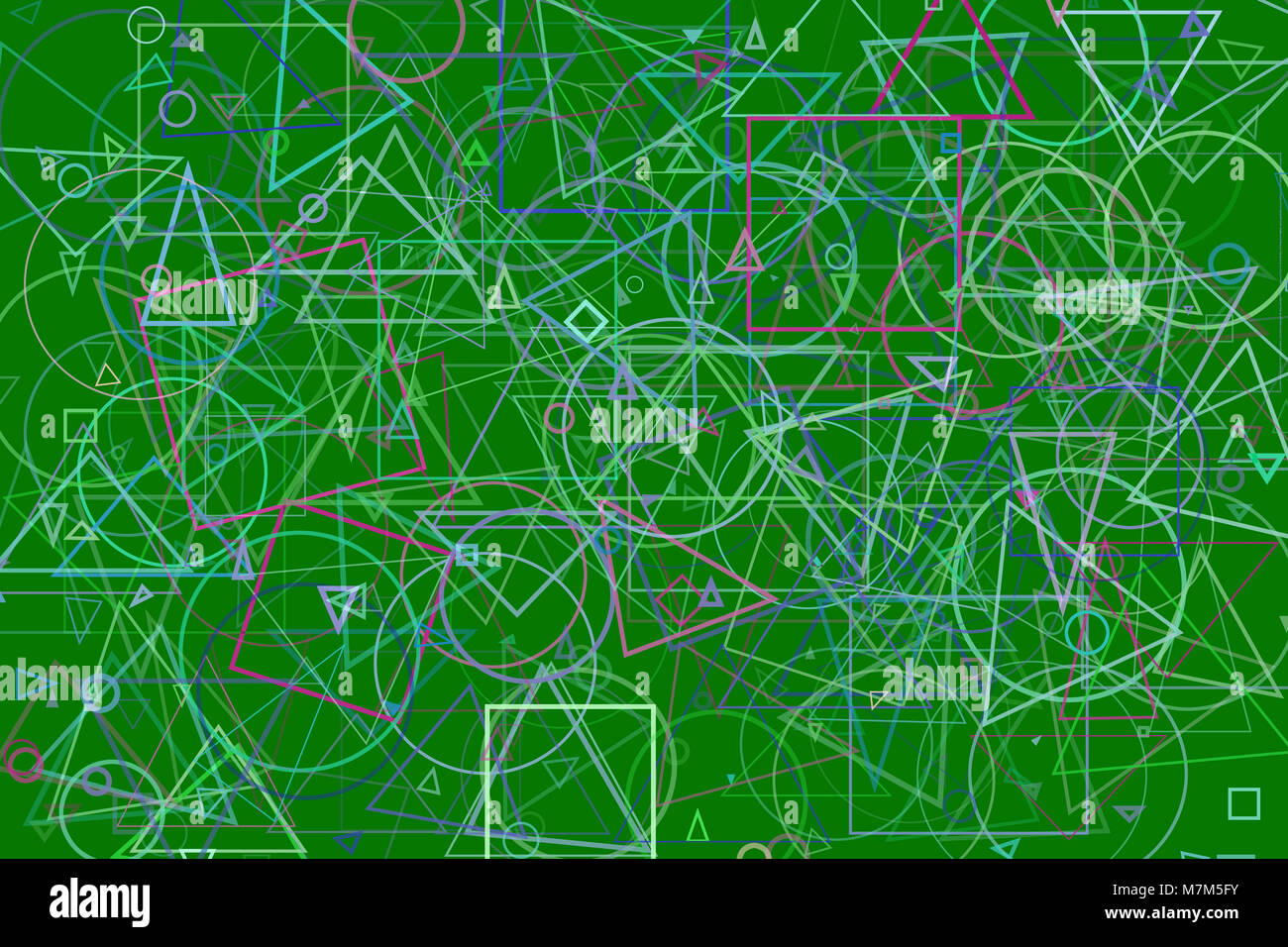 Random circle, square, rectangle & triangle shape, digital generative ...