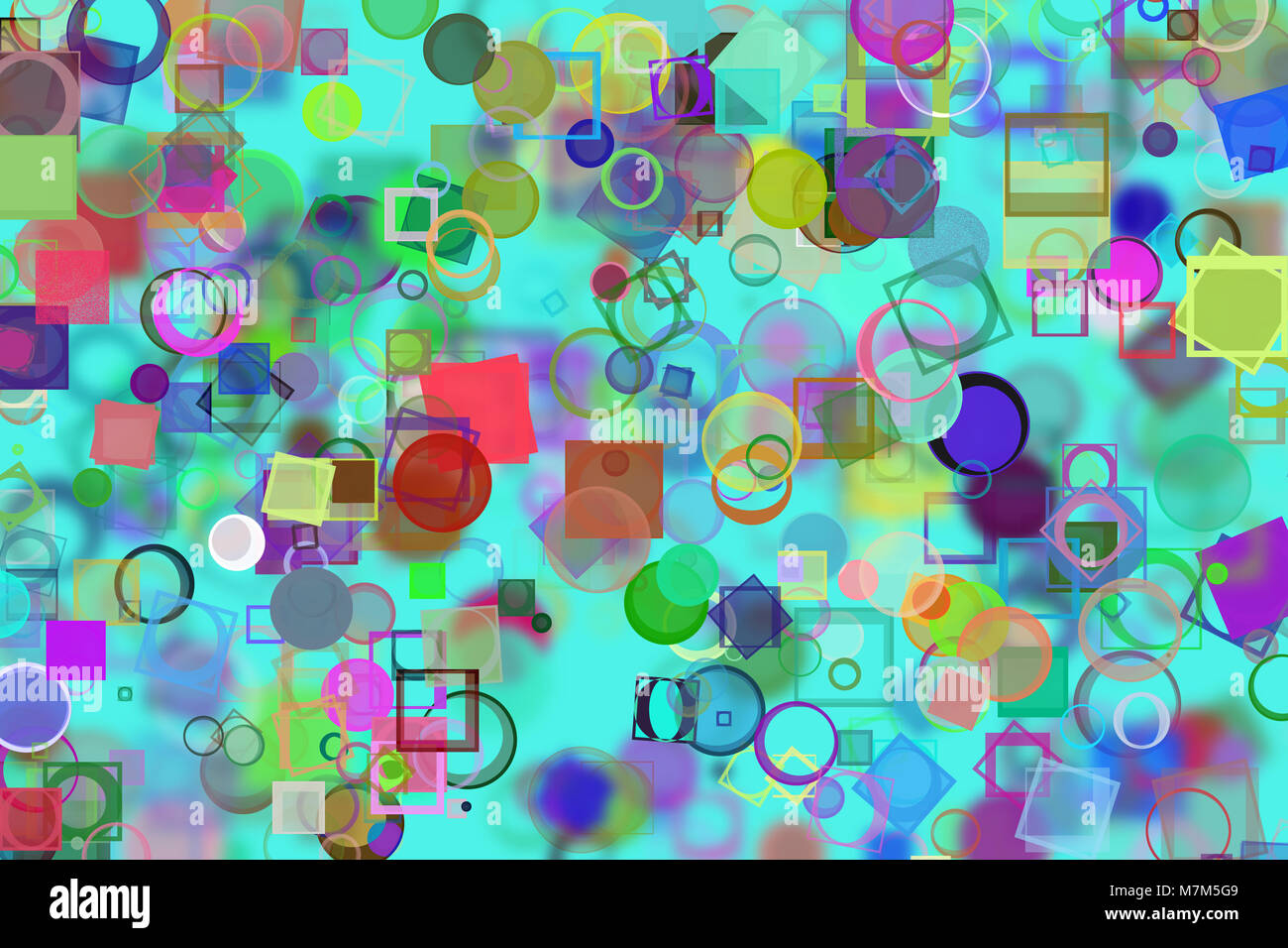Random circle, square & rectangle shape, digital generative art for ...