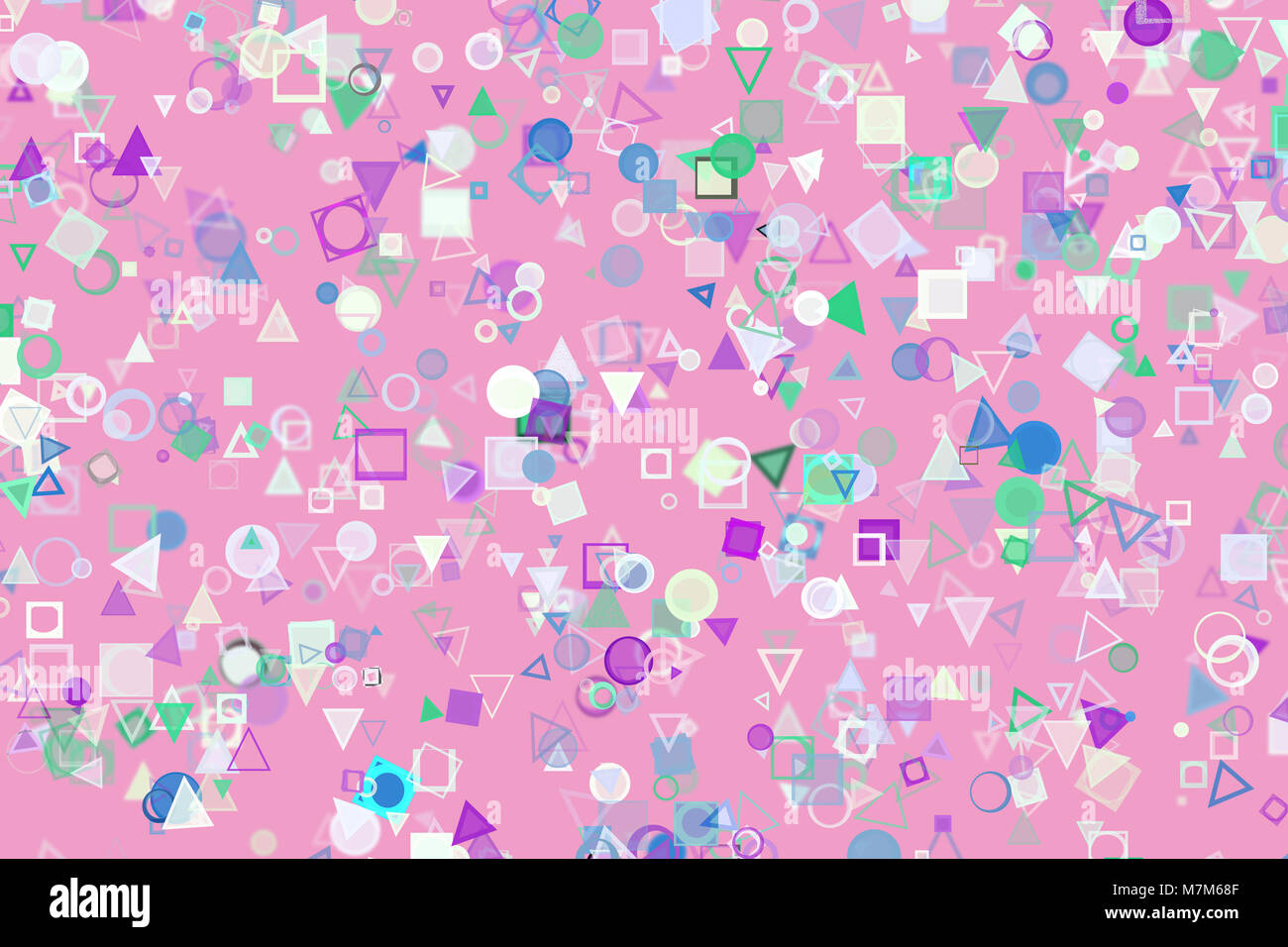 Random circle, square, rectangle & triangle shape, digital generative ...