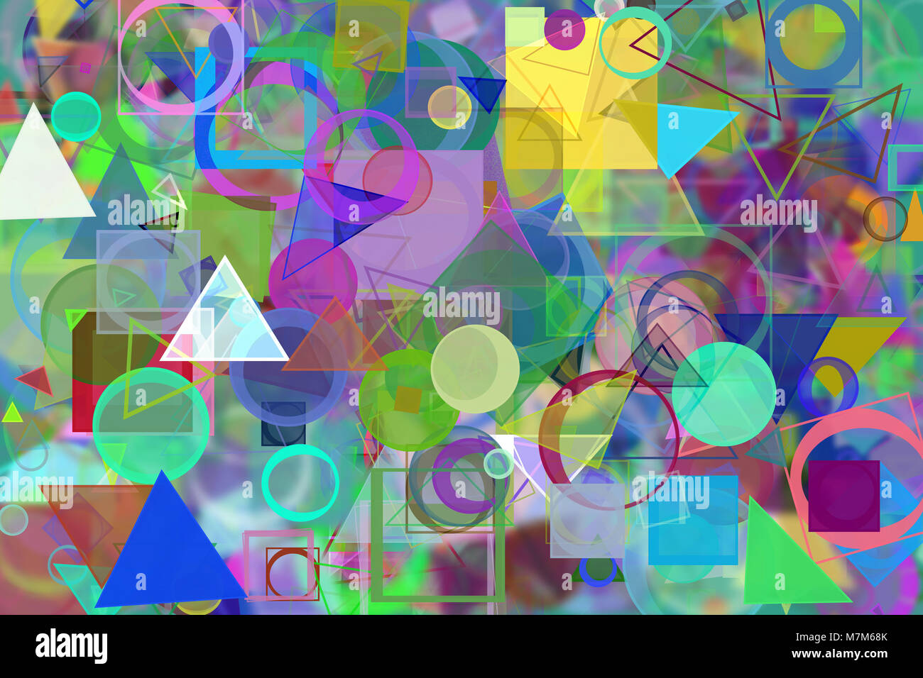 Random circle, square, rectangle & triangle shape, digital generative ...