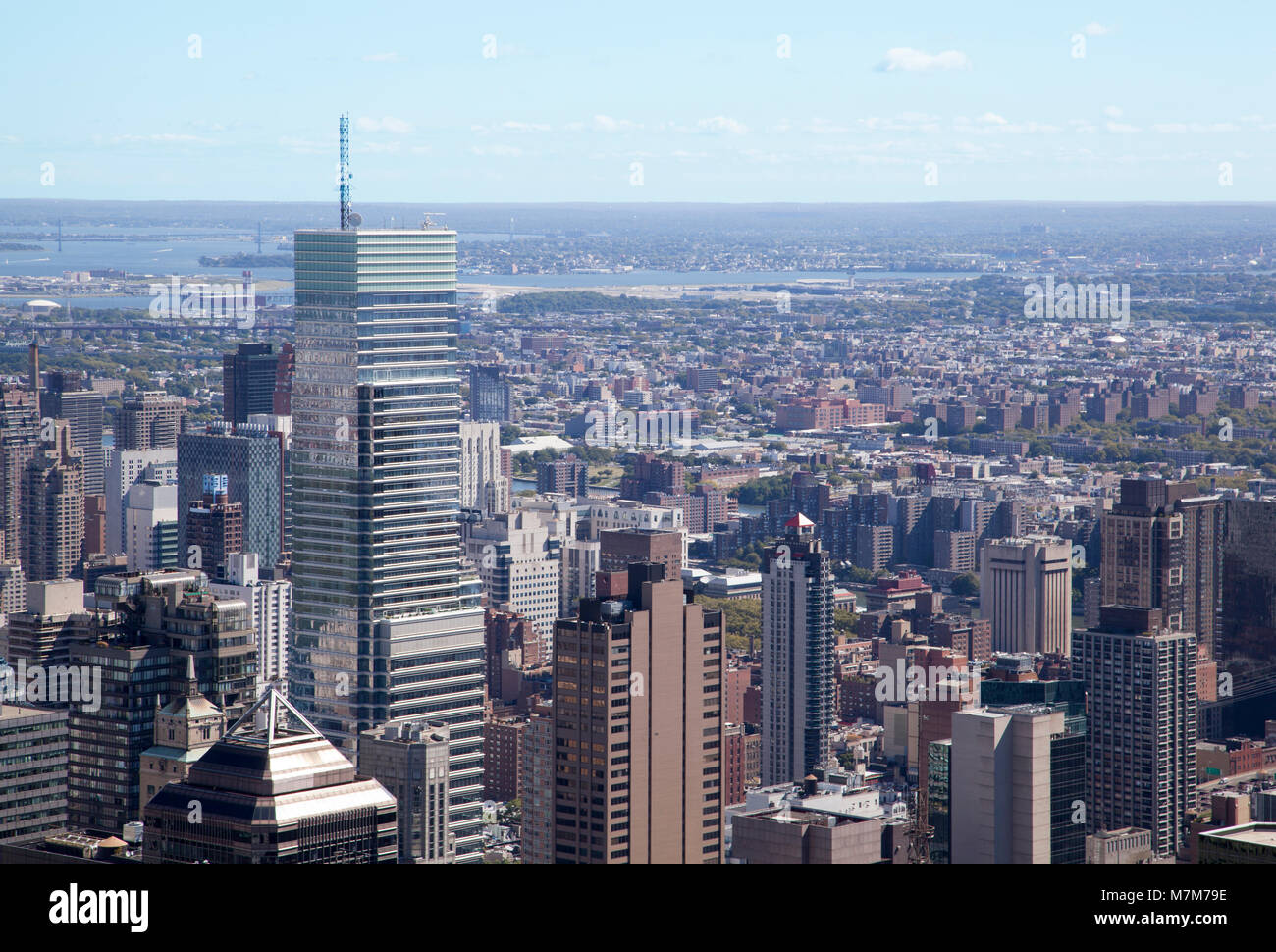 The aerial view of Midtown East on Manhattan island (New York City ...