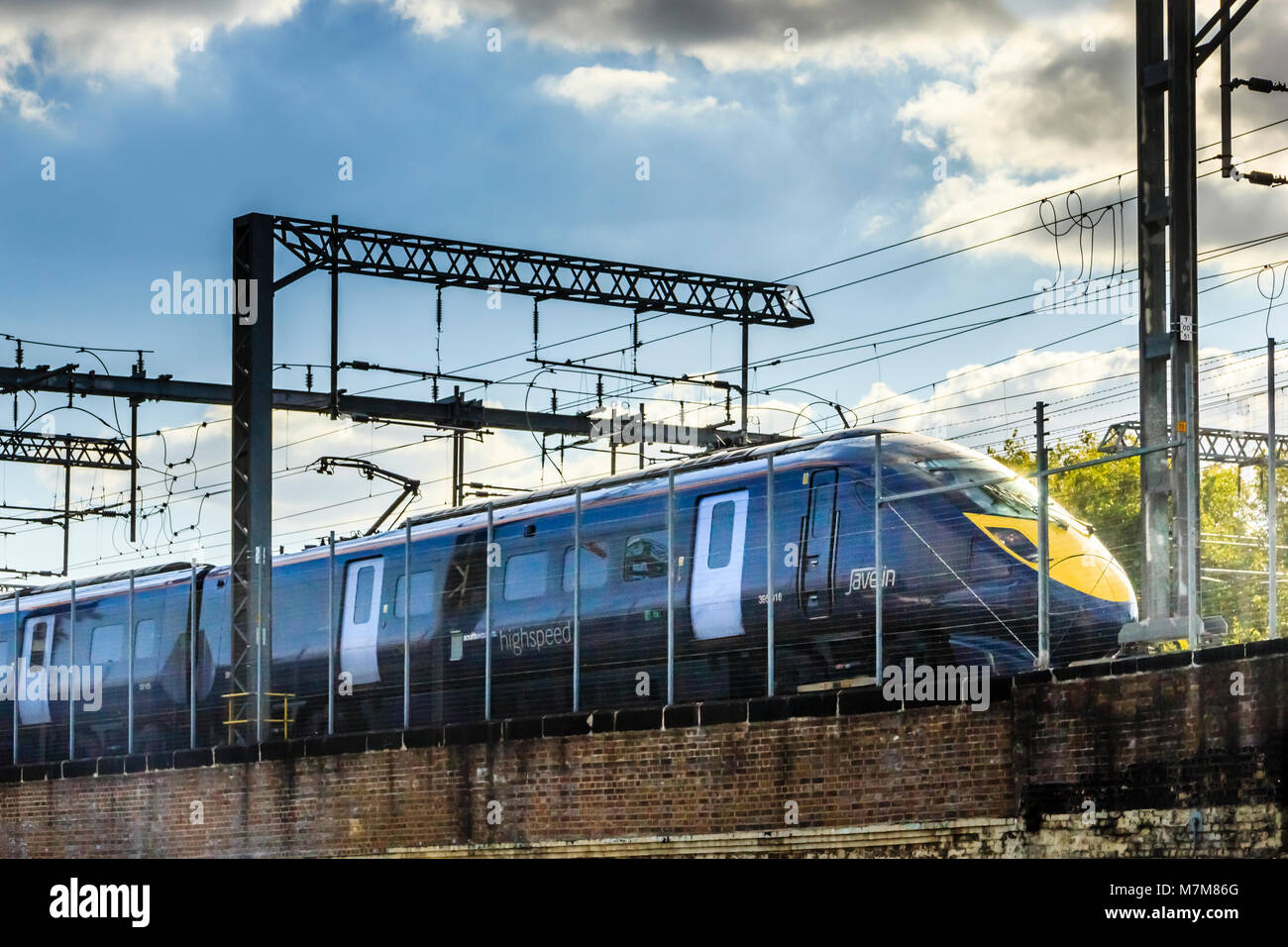 Southeastern Javelin high speed train leaving St Pancras international