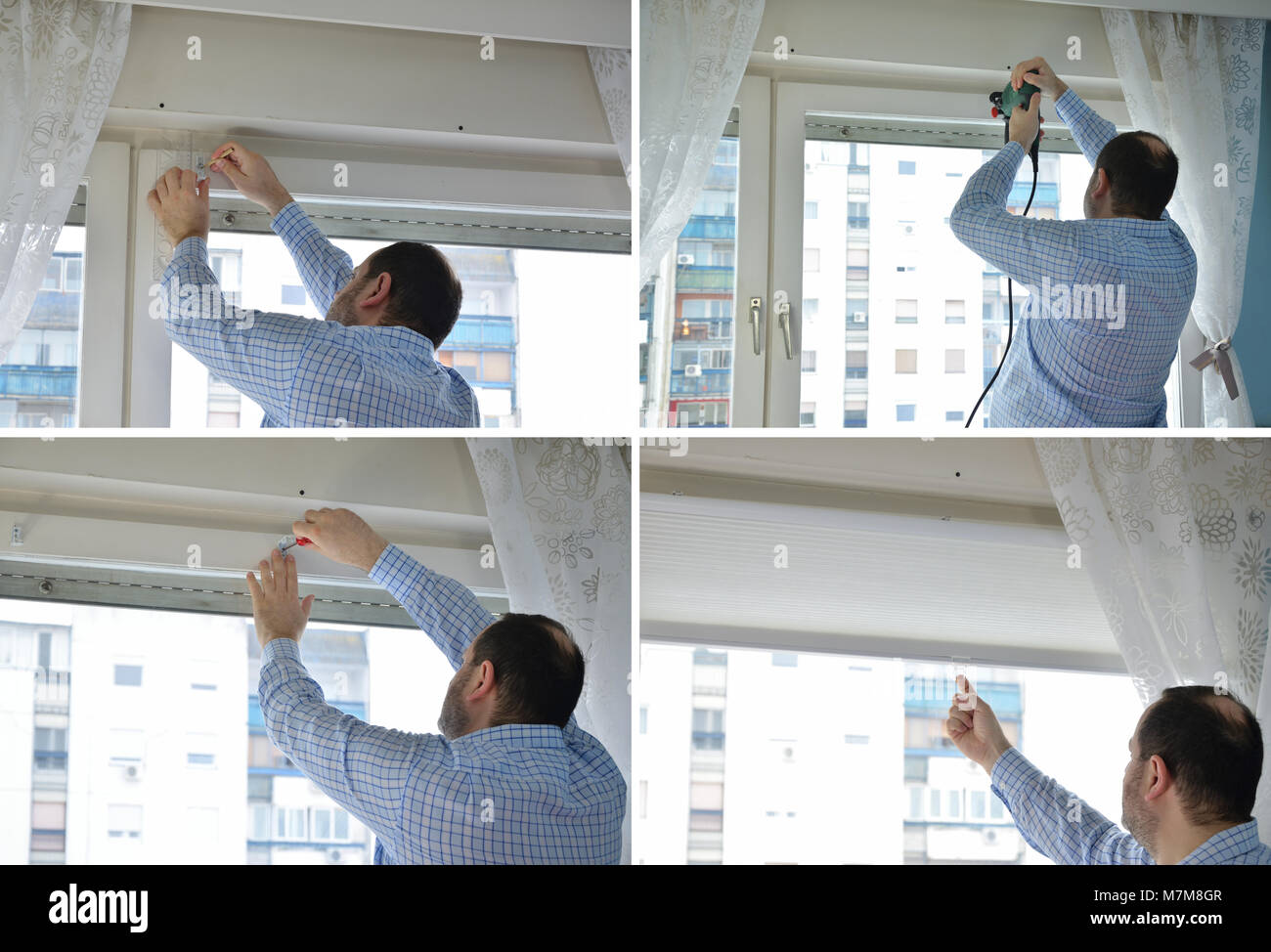 Installing blinds hires stock photography and images Alamy