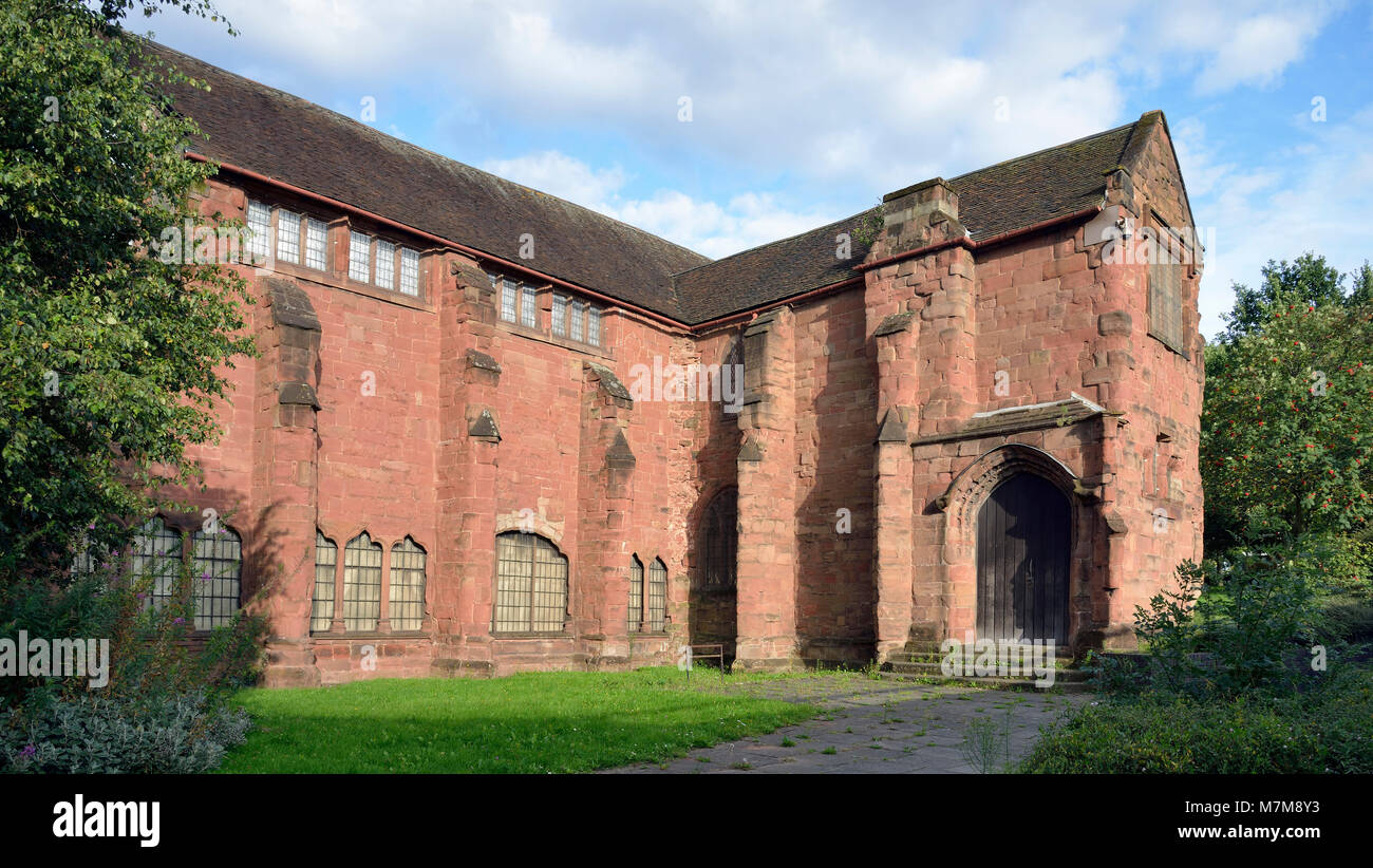 Whitefriars Carmelite Friary, Coventry Red Sandstone building built 1342 Stock Photo