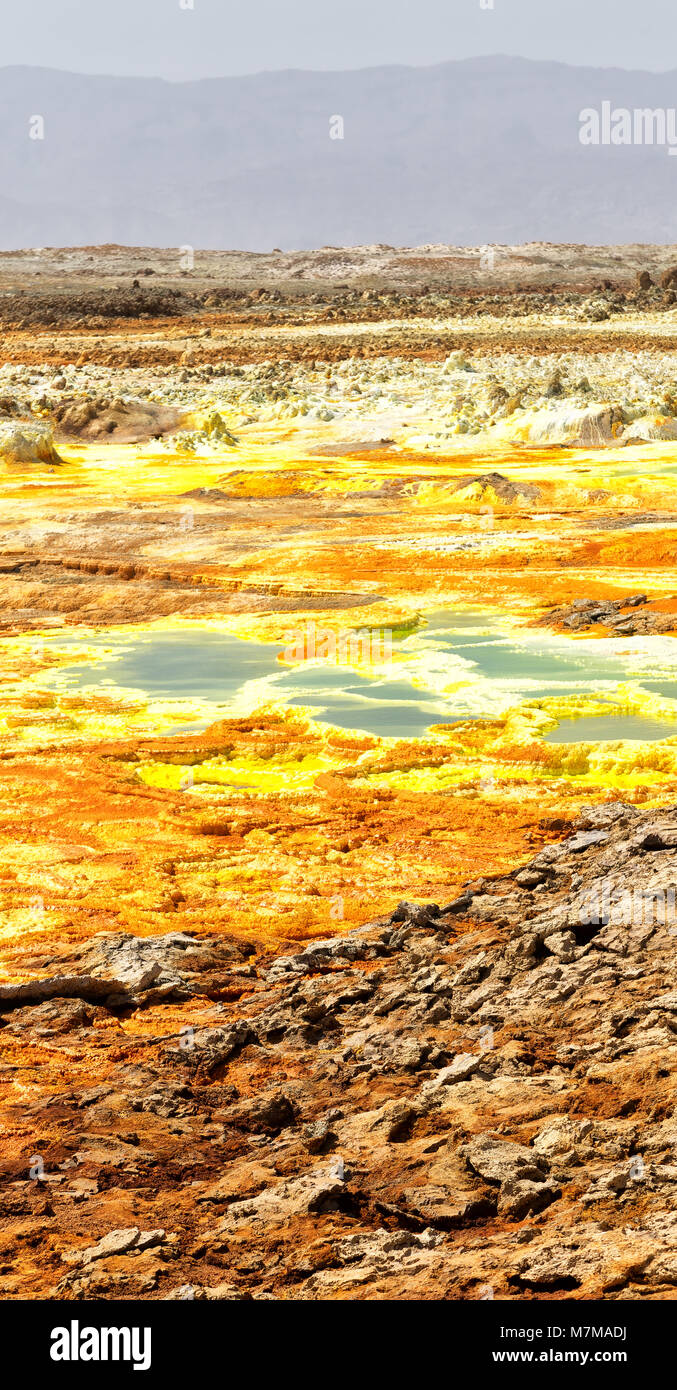 in danakil ethiopia africa the volcanic depression of dallol Stock