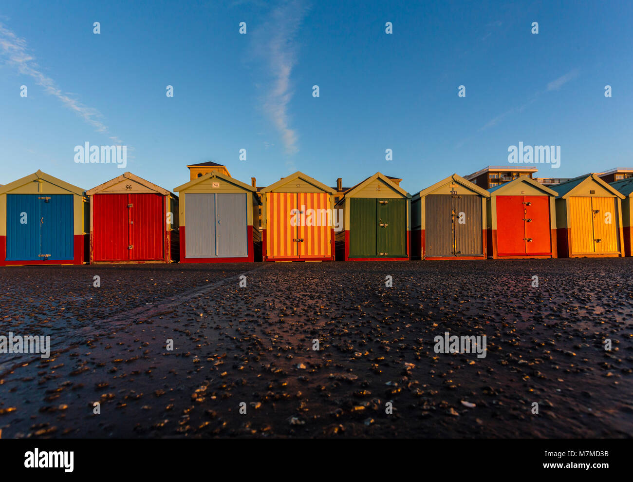 Brighton Colorful Beach Hut Beach House Along The Coast Of Brighton Pier Stock Photo Alamy