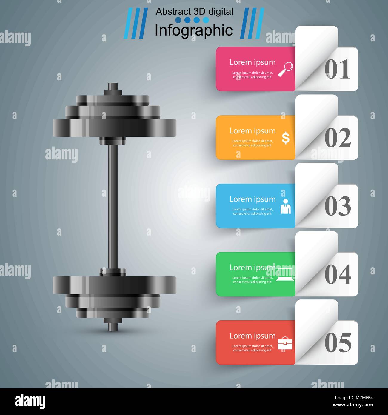 Realistic barbell business infographic Stock Vector Image & Art Alamy