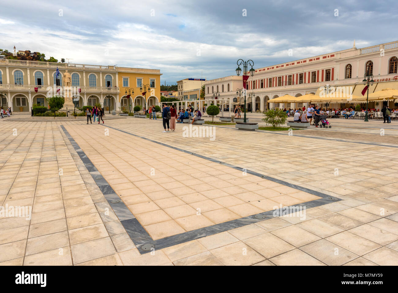 ZAKYNTHOS, GREECE - September 29, 2017: Main square in Zakynthos town, Greece. Stock Photo
