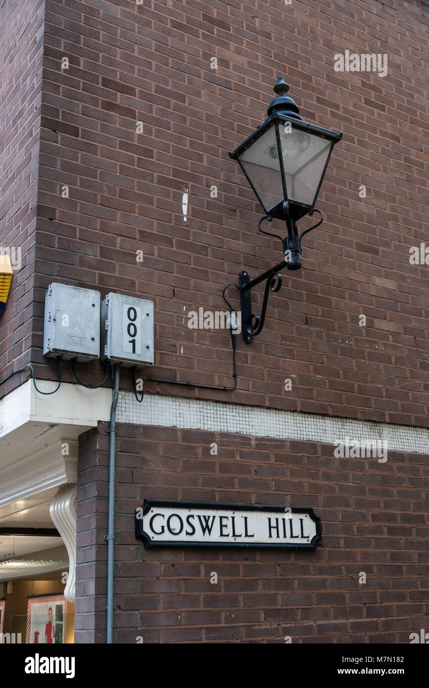 Goswell Hill street sign in Windsor, UK Stock Photo