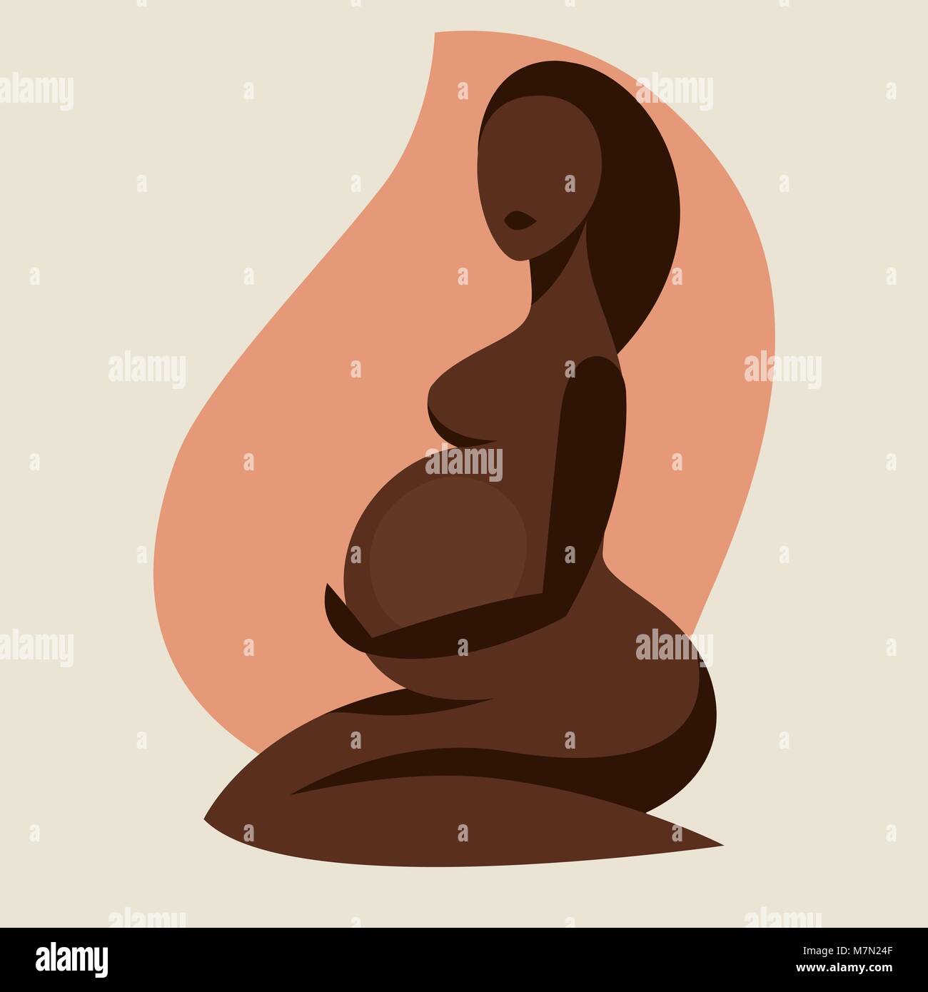 Stylized silhouette of pregnant woman. Illustration for websites, magazines  and brochures Stock Vector Image & Art - Alamy