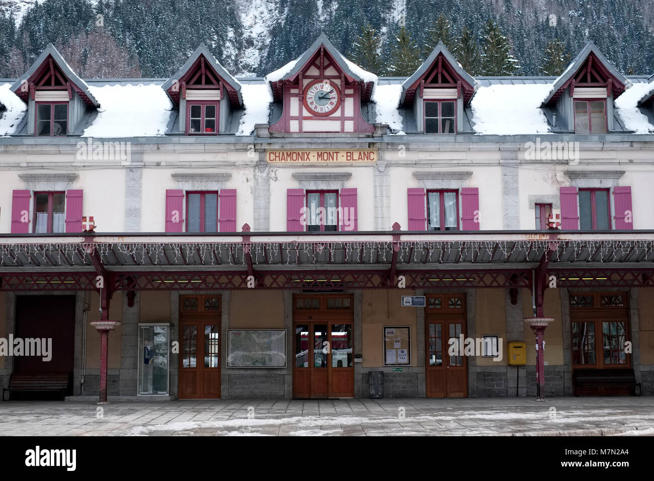 General view of Chamonix railway station in Chamonix, France Stock Photo