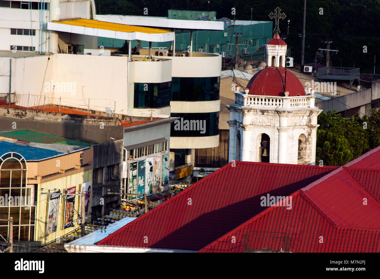 Aerial view of The Basílica Menor del Santo Niño, Cebu City, Philippines Stock Photo