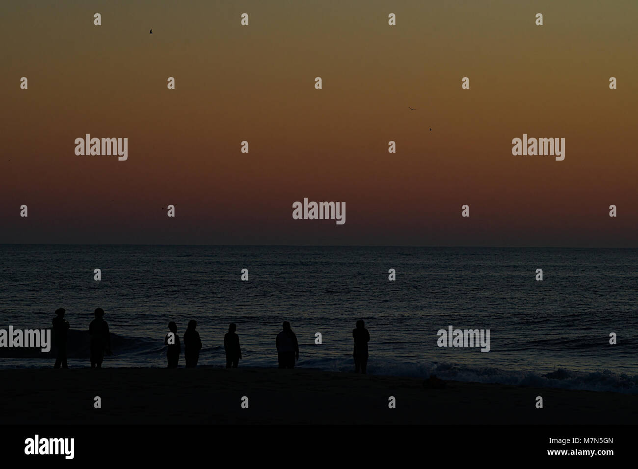 People watching sunrise on Atlantic Ocean Stock Photo - Alamy
