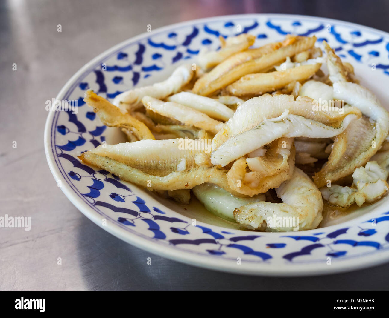 Silver Sillago fish fried, Thai cuisine Stock Photo