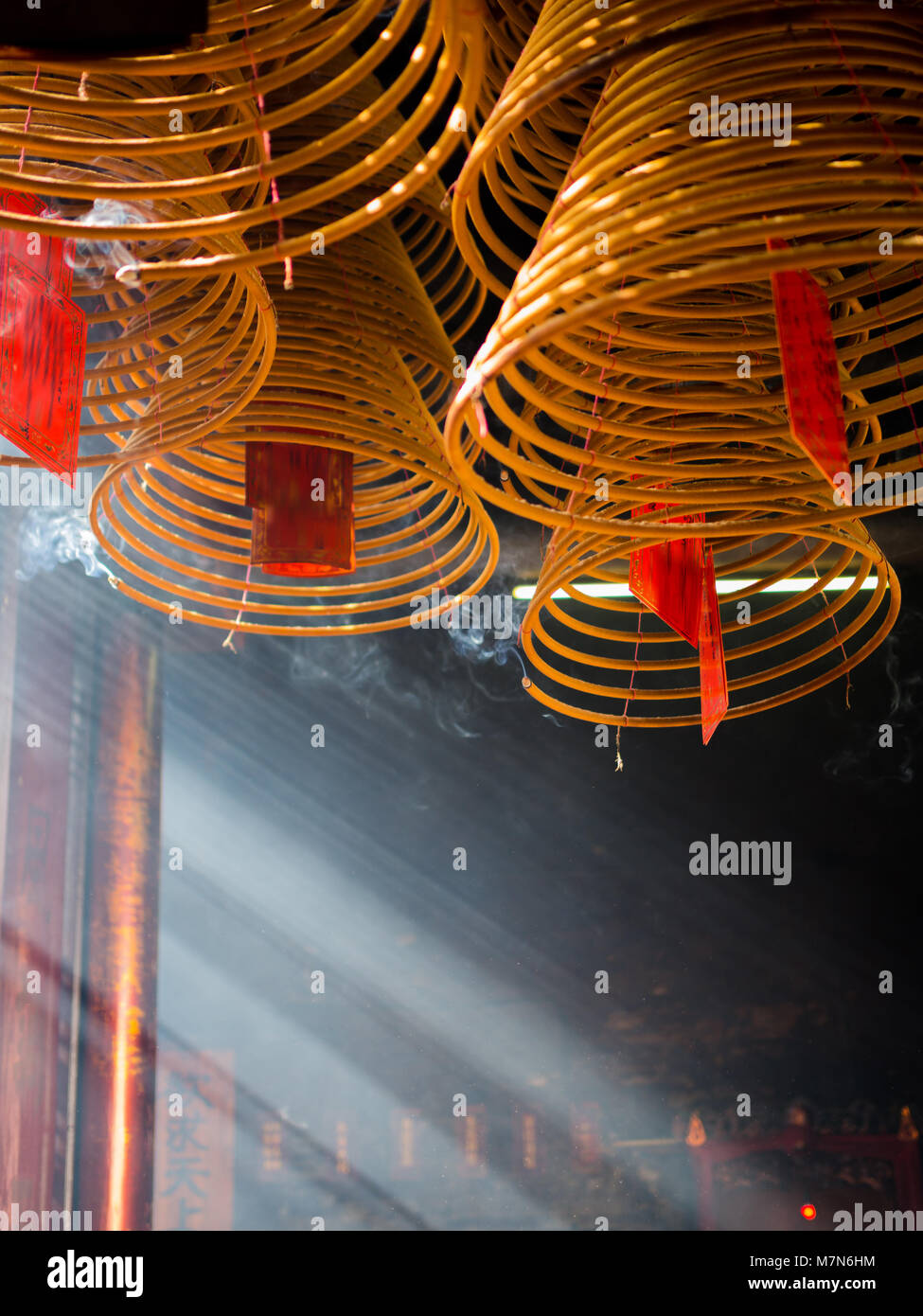 Spiral Incense sticks in temple Stock Photo Alamy