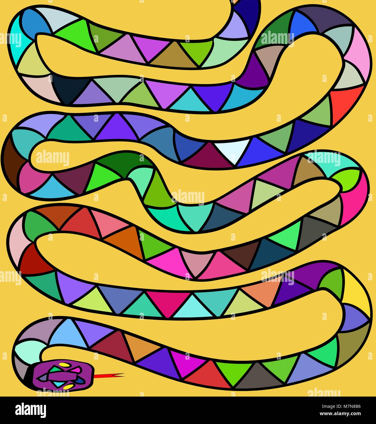 yellow background and colored snake Stock Vector Image & Art - Alamy