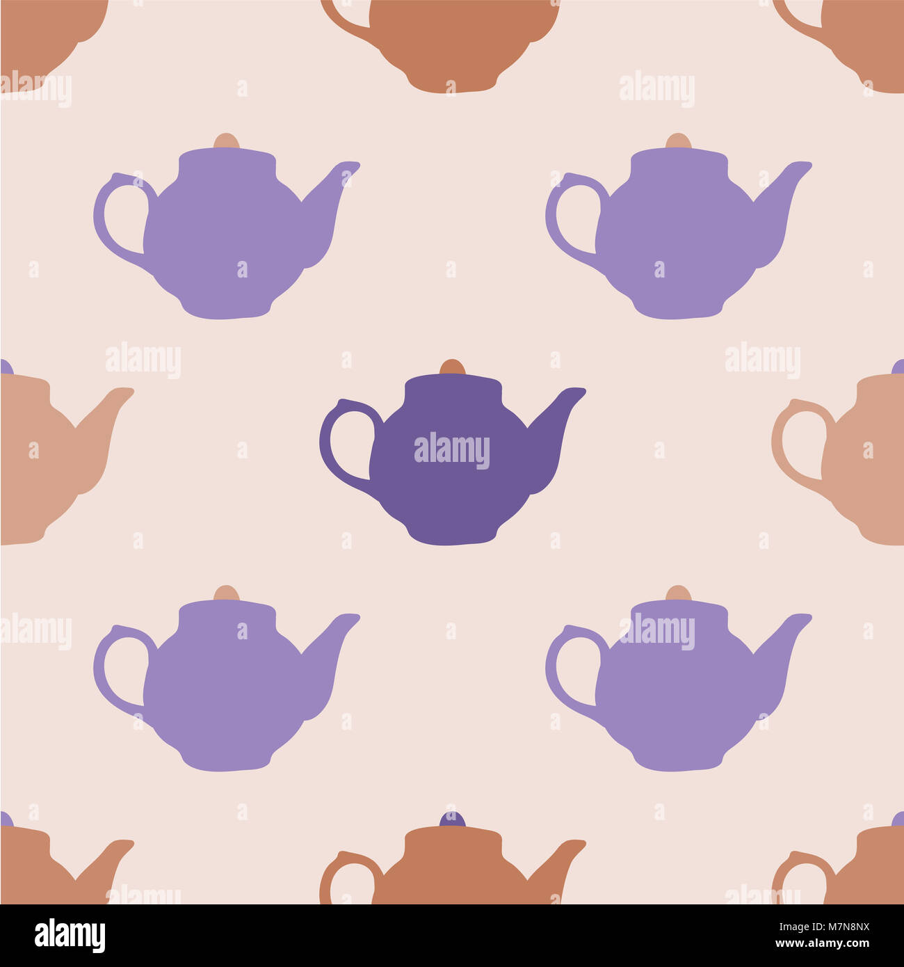 Seamless pattern with tea pots. Vector illustration Stock Photo - Alamy