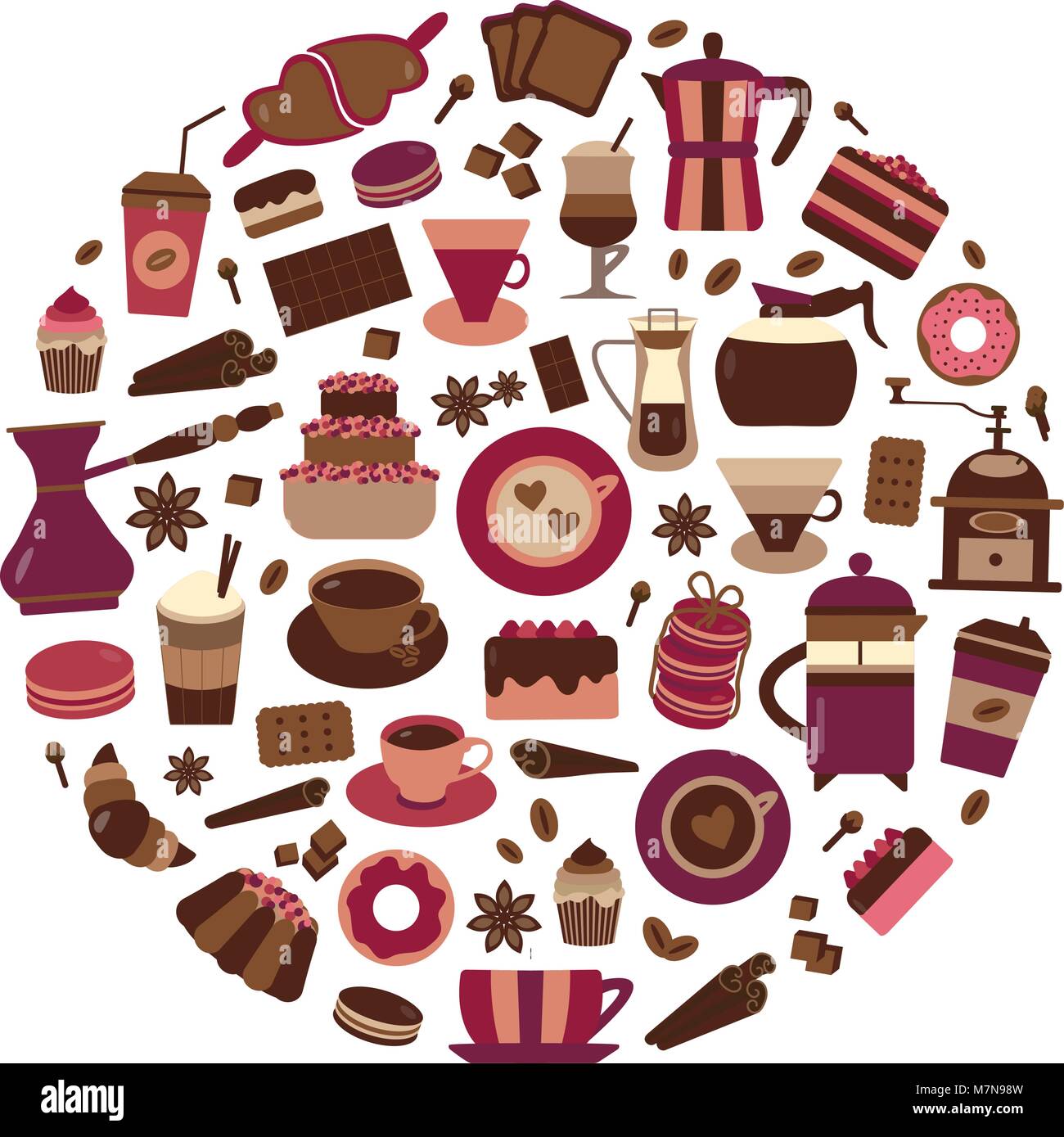 Coffee and Bakery Icon Set Stock Vector Image & Art - Alamy