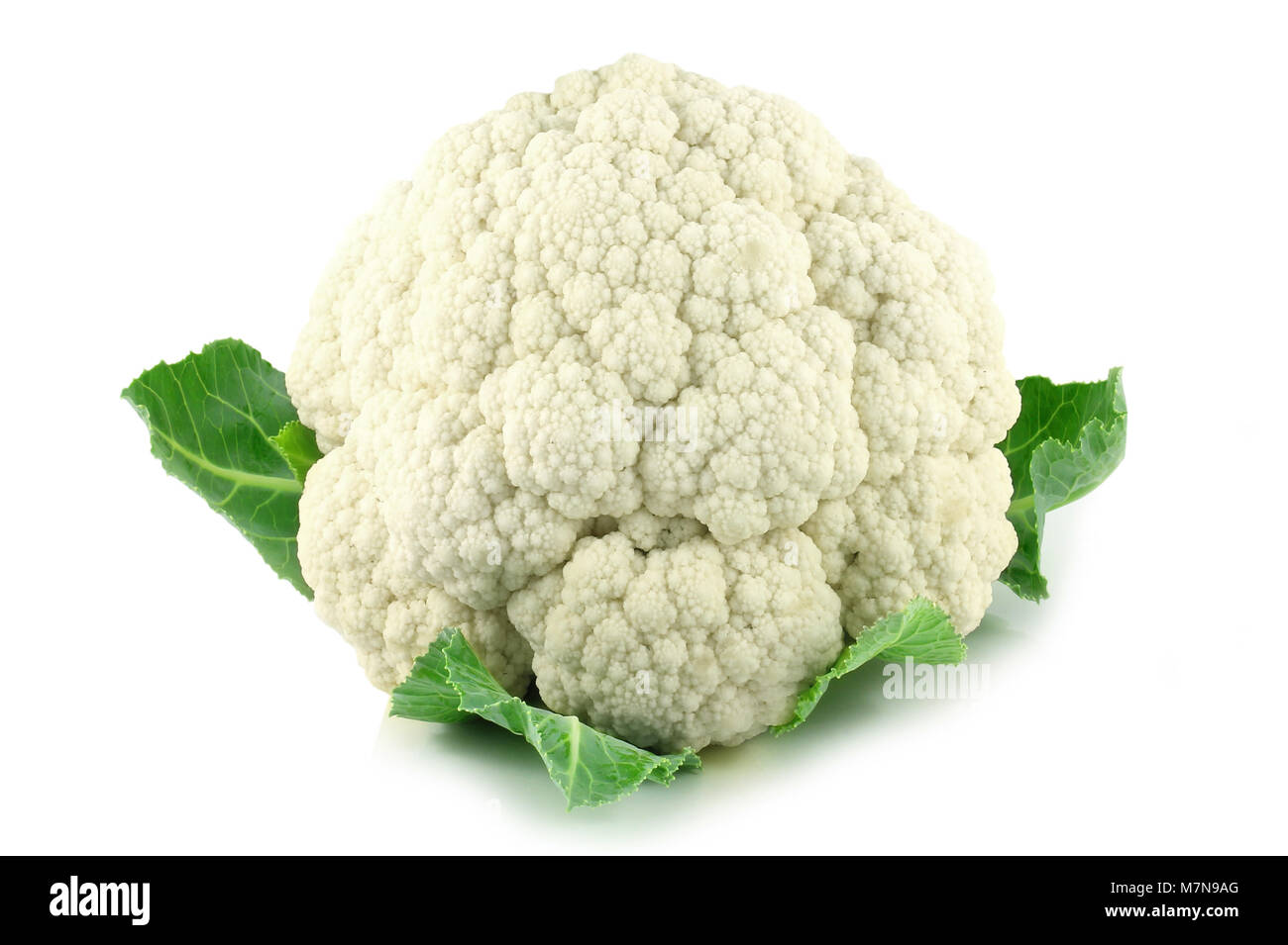 Cauliflower vegetable isolated over a white background. Stock Photo