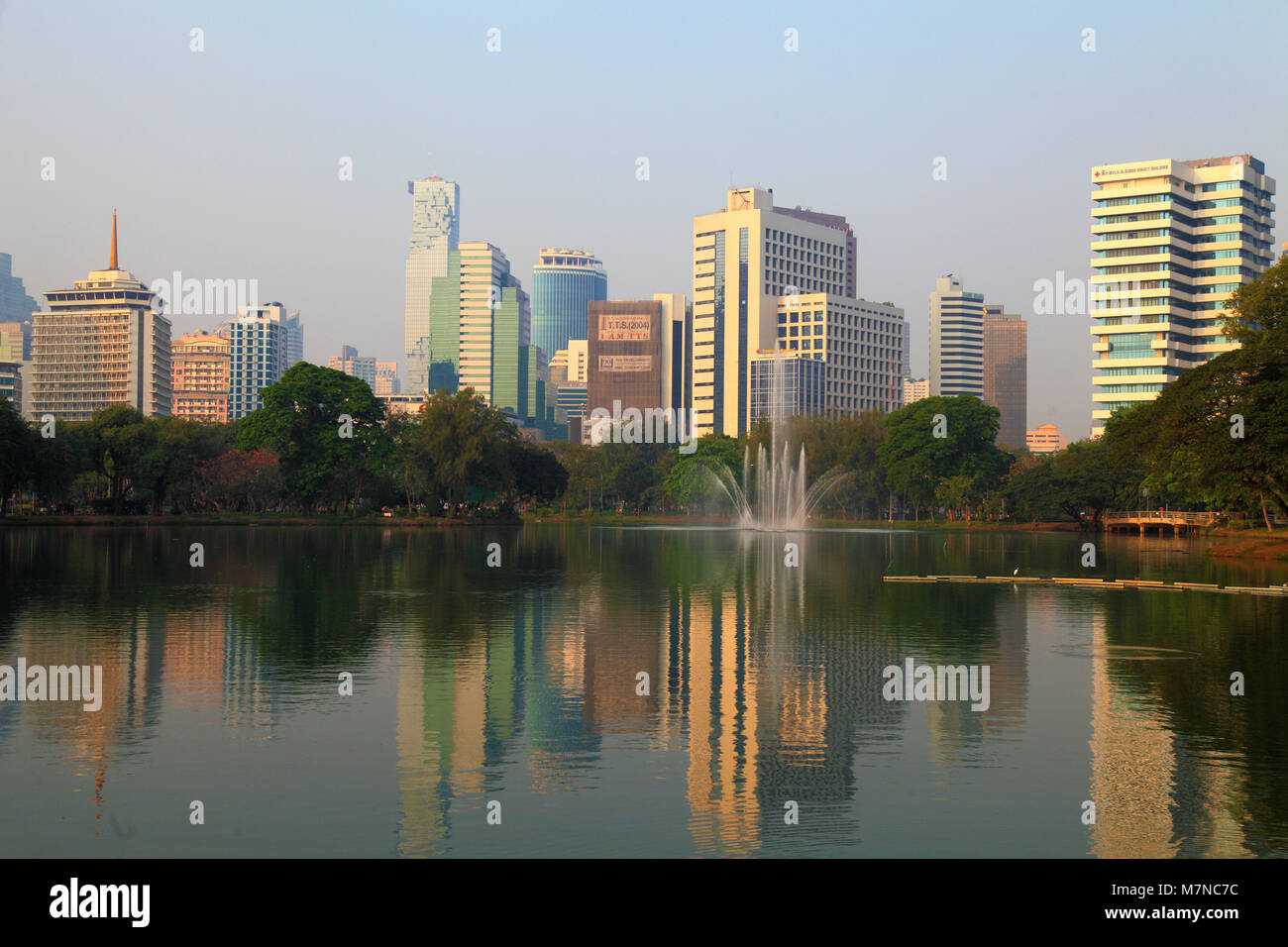 Thailand, Bangkok,  Lumphini Park, skyline, Stock Photo