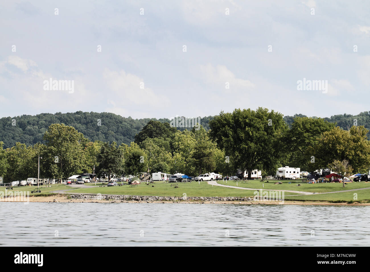 Green River Lake State Park Taylor County Kentucky August 13, 2017. People camping during the
