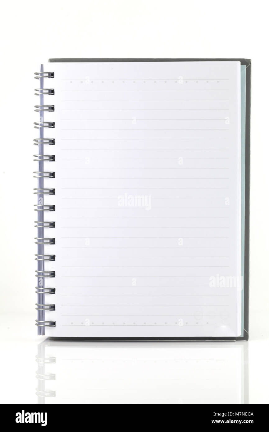white note book isolate on white background Stock Photo - Alamy