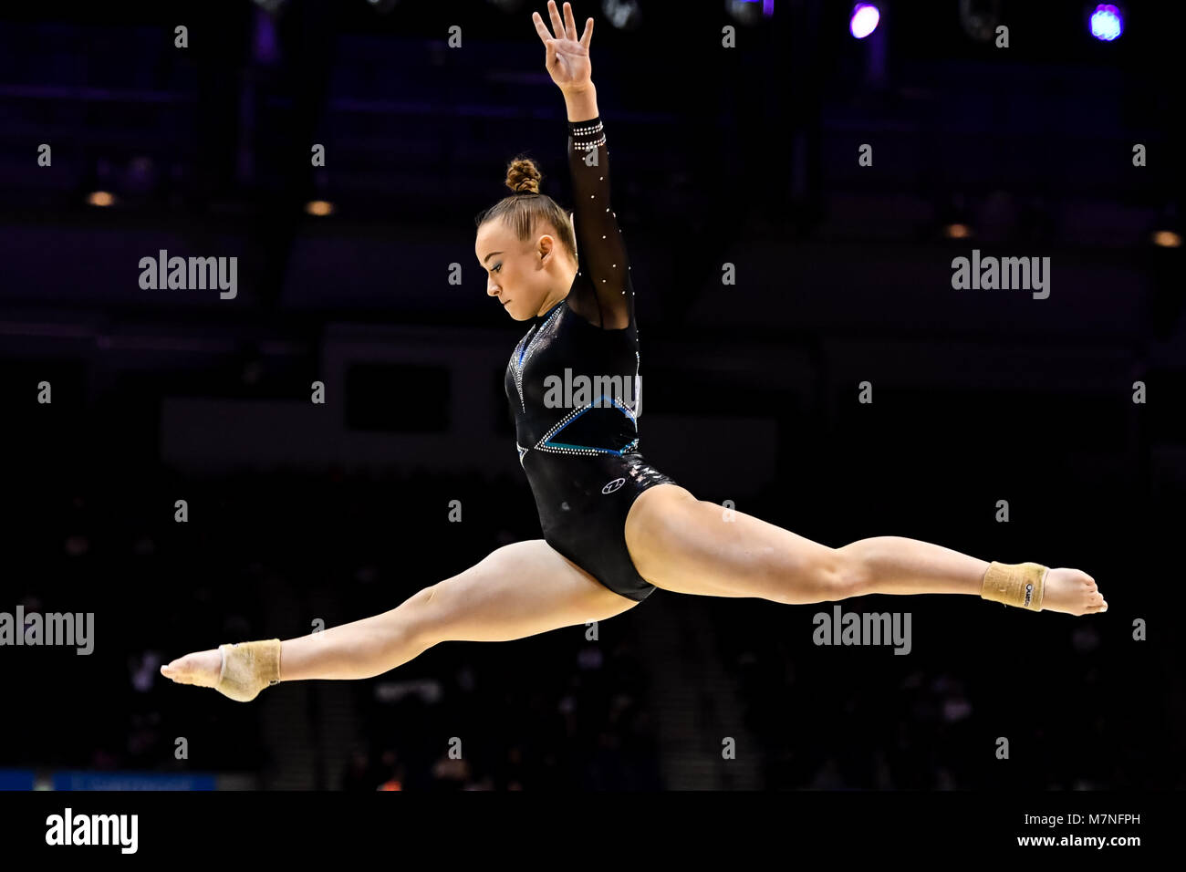 Echo Arena, Liverpool, UK. 11th Mar, 2018. Eilee Cheetham competes on the Balance Beam during the WAG Senior Apparatus Final/MAG Masters of the 2018 Gymnastics British Championships at Echo Arena on Sunday, 11 March 2018. LIVERPOOL ENGLAND. Credit: Taka G Wu Credit: Taka Wu/Alamy Live News Stock Photo