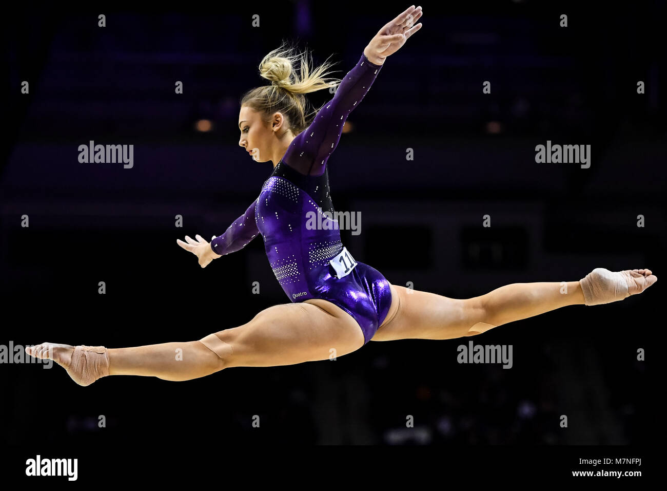 Echo Arena, Liverpool, UK. 11th Mar, 2018. Shannon Archer competes on the Balance Beam during the WAG Senior Apparatus Final/MAG Masters of the 2018 Gymnastics British Championships at Echo Arena on Sunday, 11 March 2018. LIVERPOOL ENGLAND. Credit: Taka G Wu Credit: Taka Wu/Alamy Live News Stock Photo